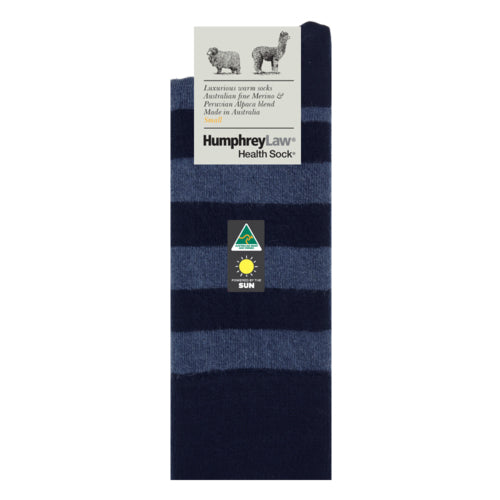 Sock Stripe | Navy | Alpaca & Fine Merino Humphrey Law