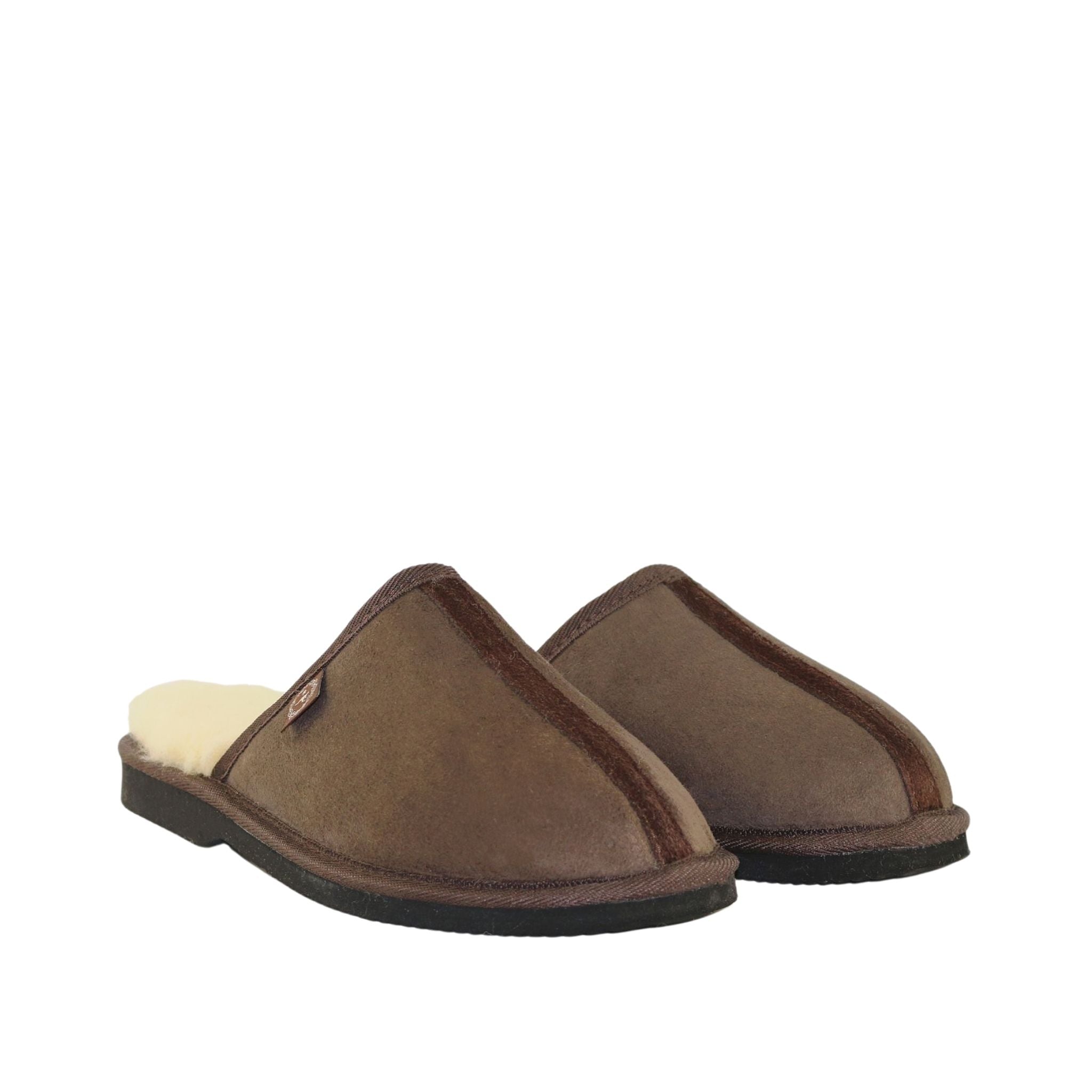 UGG Australia Classic Scuff Ian Chocolate Pairs Front Mens Australian Made Sheepskin UGG Slipper