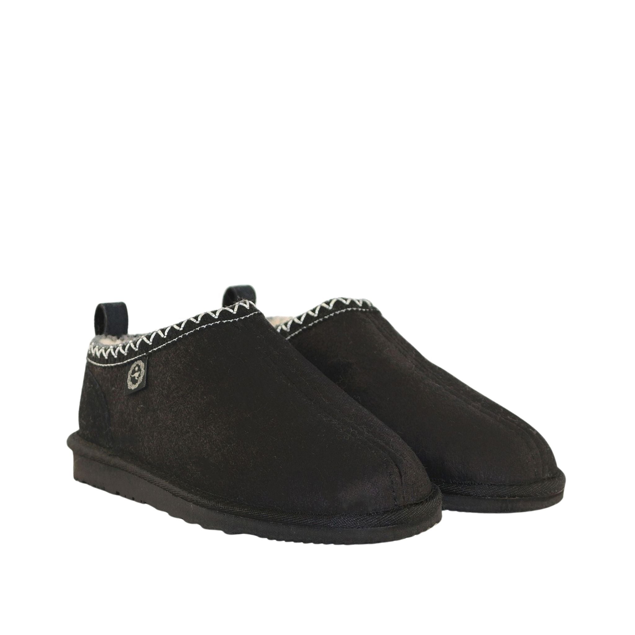 UGG Australia Classic Tasman Tazz Black Black Pairs Front Womens Australian Made Sheepskin UGG Slipper
