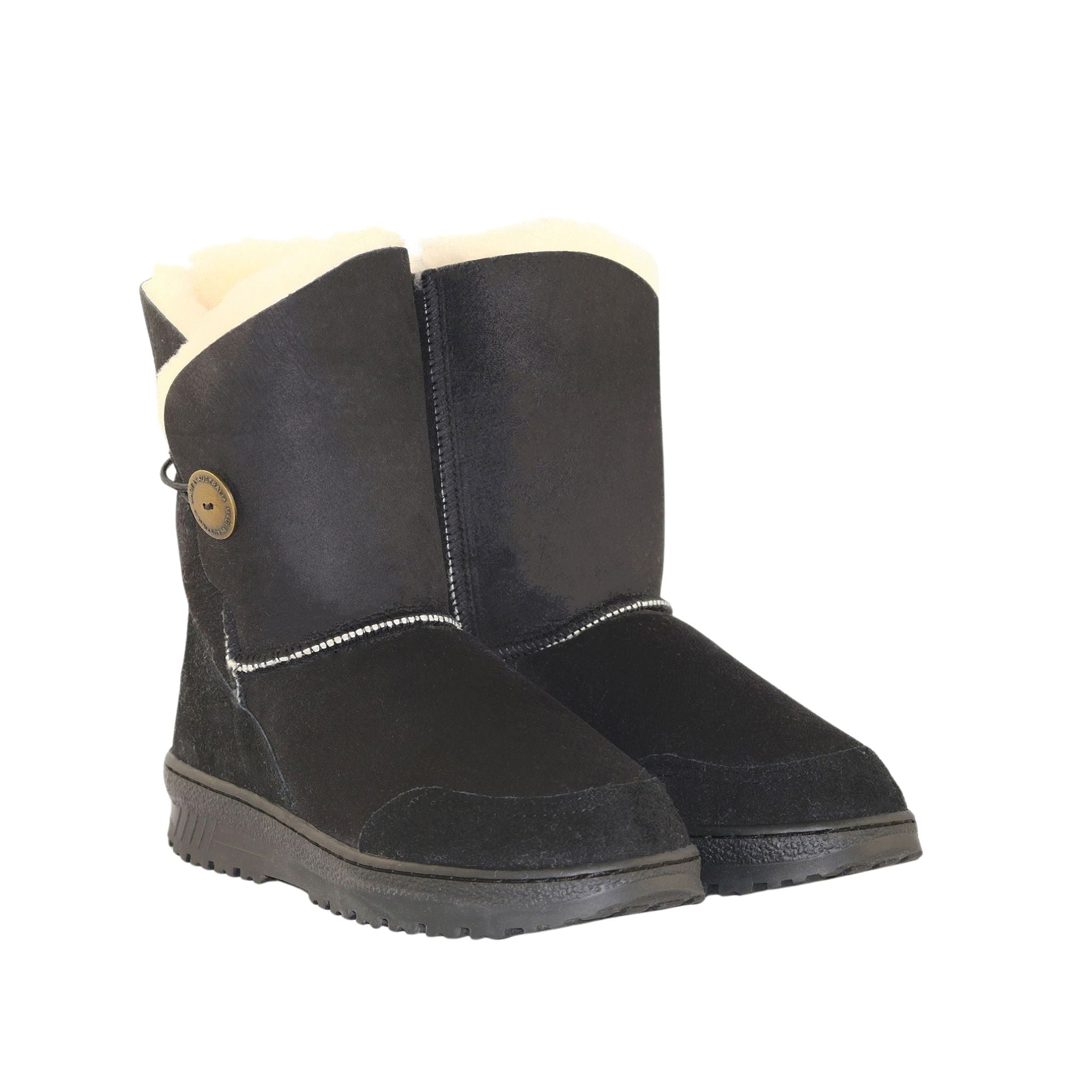 UGG Australia Luxury Bondi Brighton Short Black Pairs Front Womens Australian Made Sheepskin UGG Boot