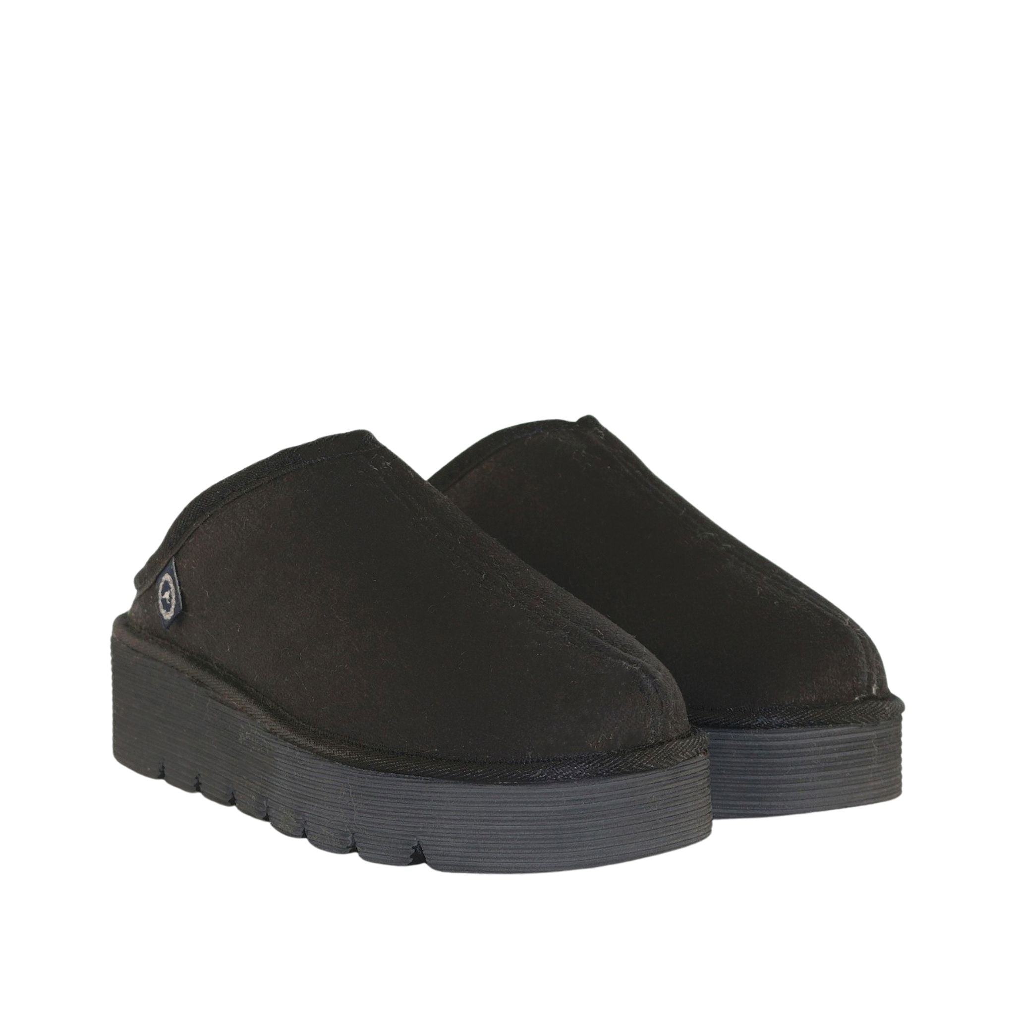 UGG Australia Platform Bobi Black Pairs Front Womens Australian Made Sheepskin UGG Slipper