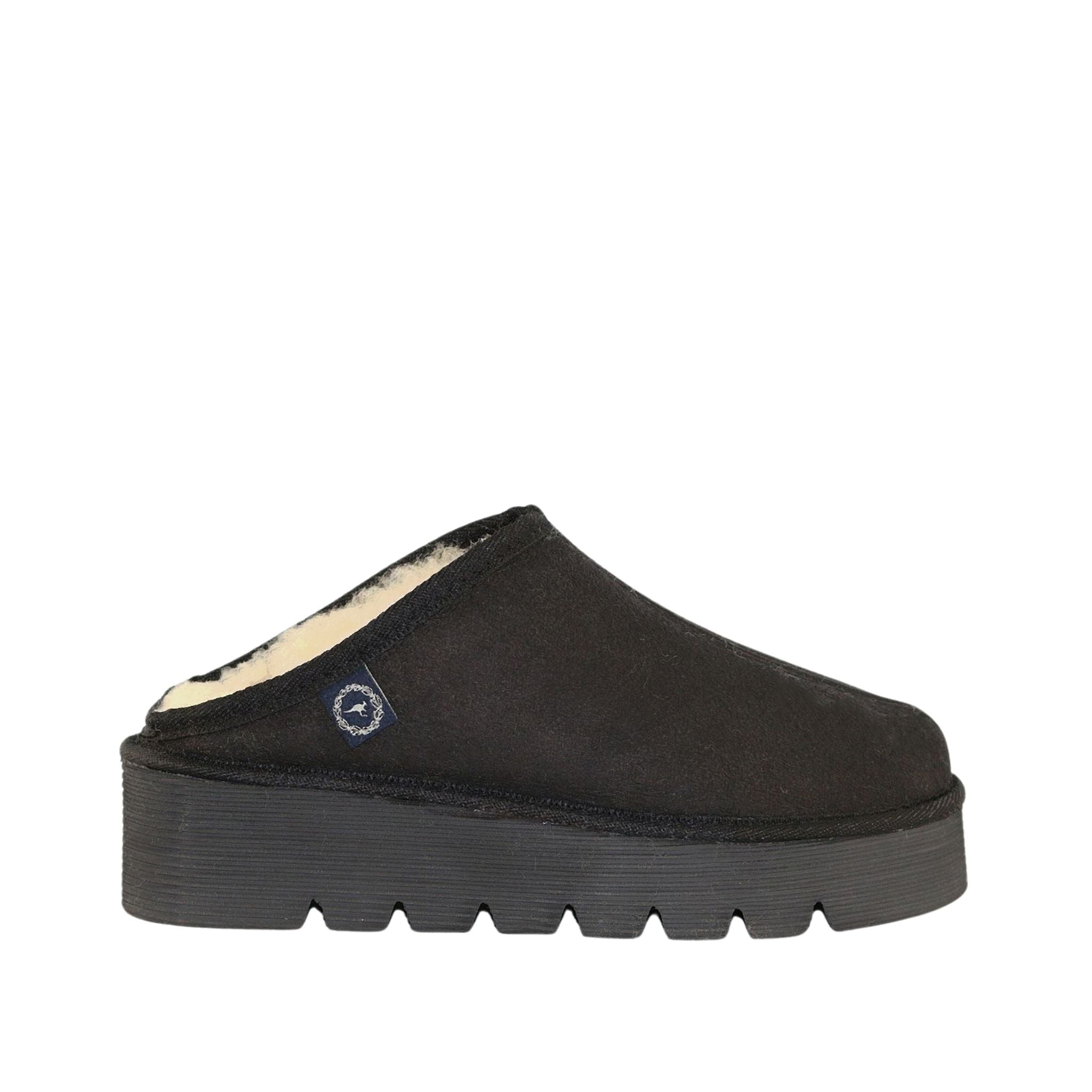 UGG Australia Platform Bobi Black Side Womens Australian Made Sheepskin UGG Slipper