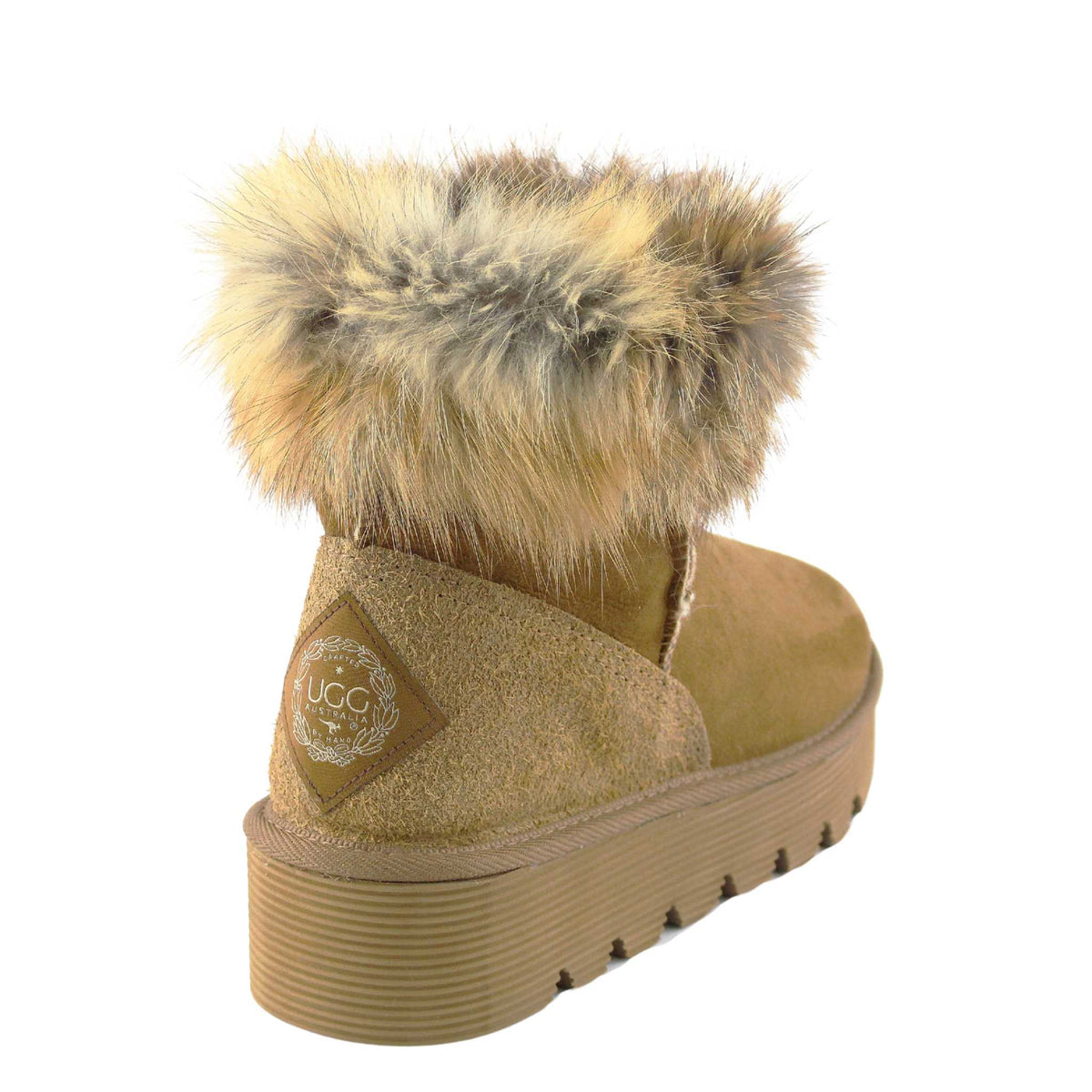Faux Fur Boots Cheap Fox Fur Uggs Platform Fox Mini Chestnut – UGG