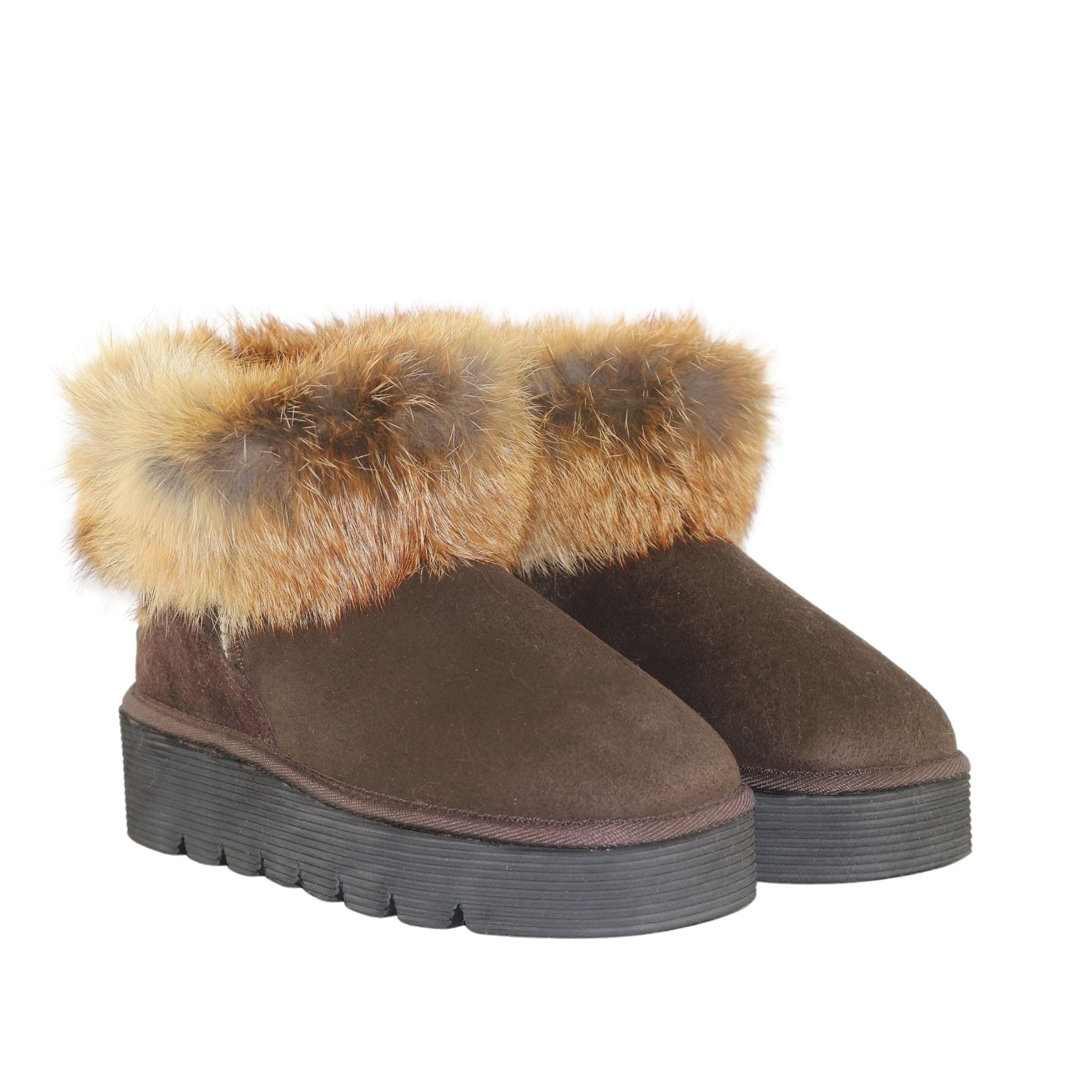 UGG Australia Platform Fox Ultra Chocolate Pairs Front Womens Australian Made Sheepskin UGG Boot