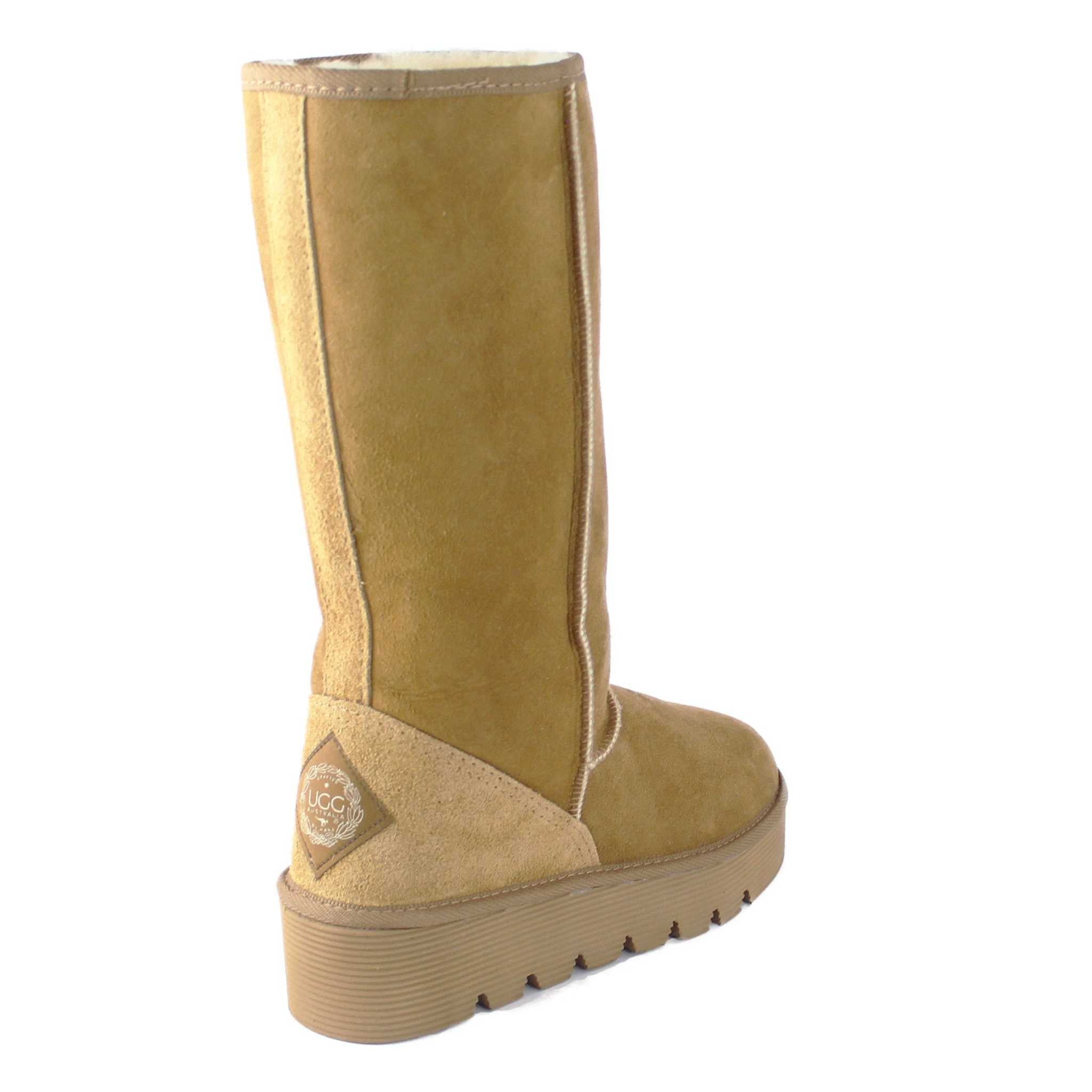 UGG Australia Platform Long Chestnut Back Twinface Sheepskin Australian Made UGG Boot