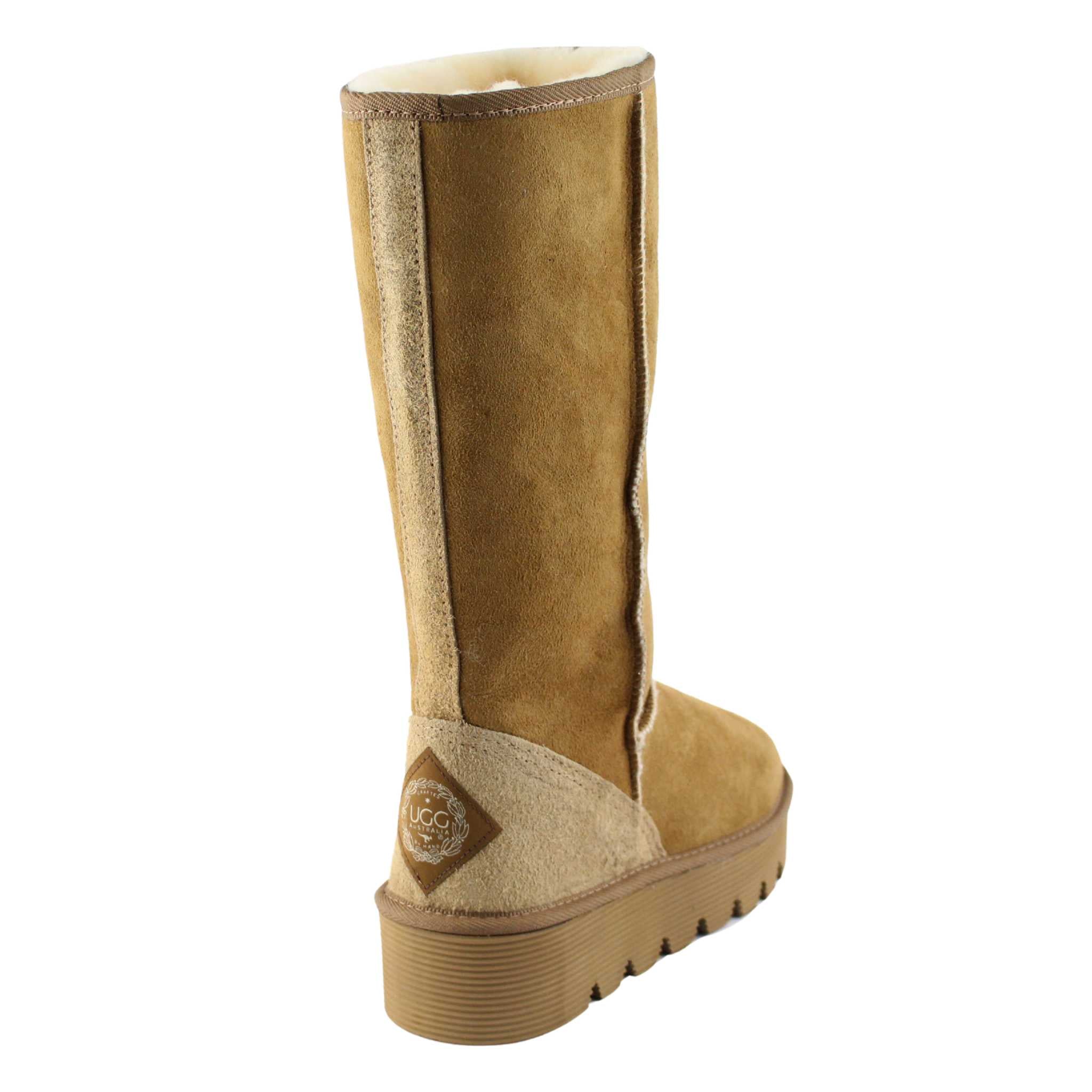 UGG Australia Platform Back Chestnut Side Twinface Sheepskin Australian Made UGG Boot