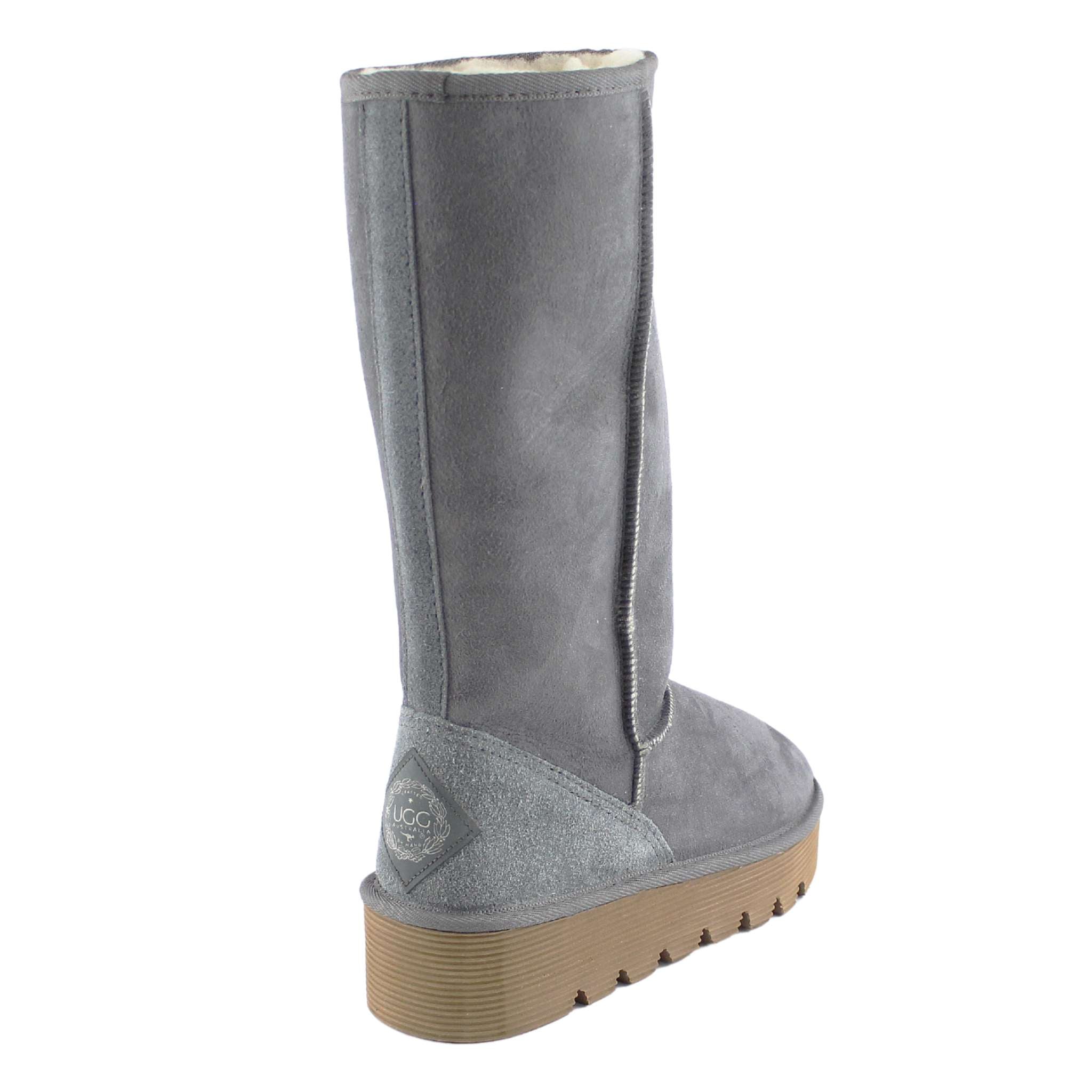 UGG Australia Platform Long Grey Back Twinface Sheepskin Australian Made UGG Boot