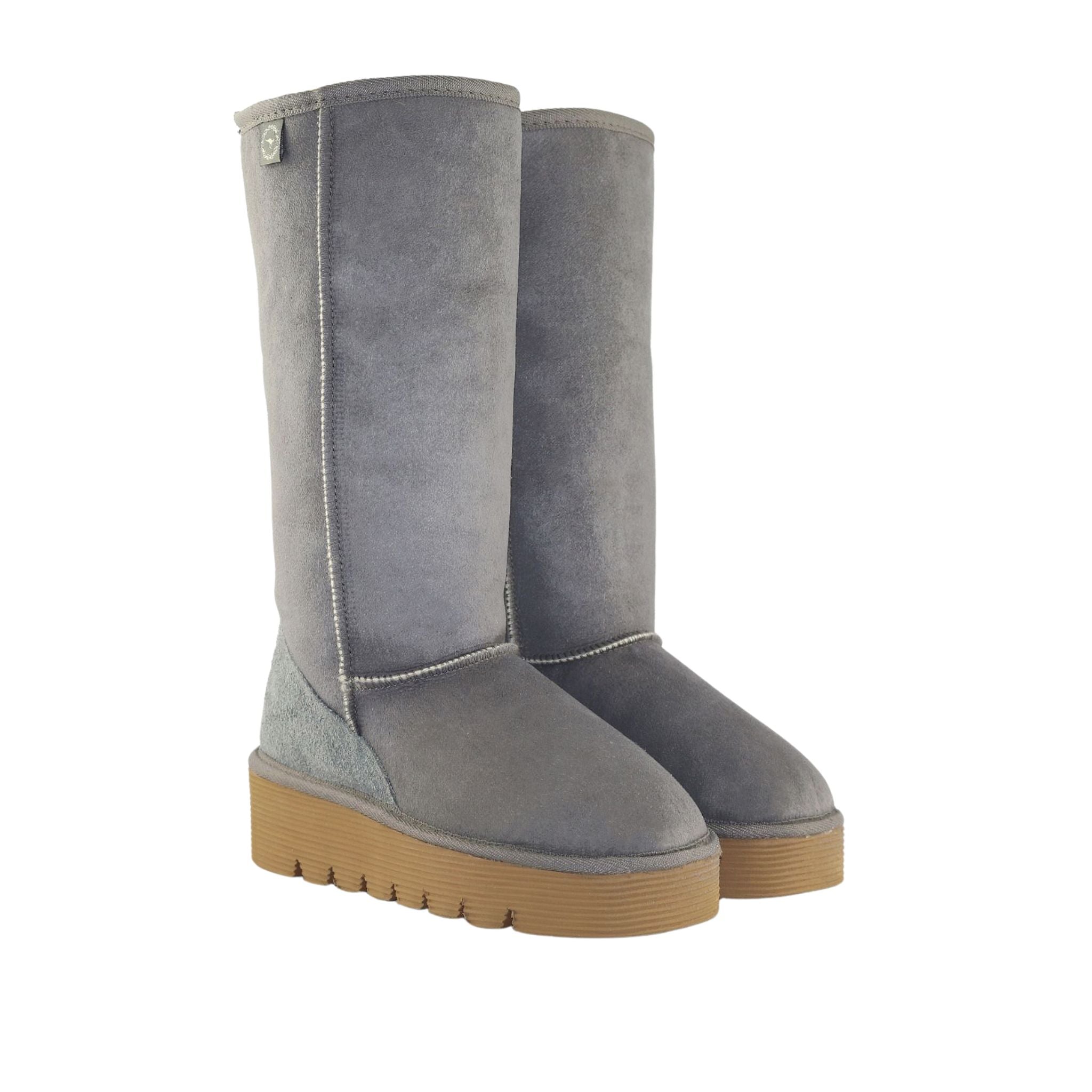 UGG Australia Platform Long Grey Pairs Front Womens Australian Made Sheepskin UGG Boot