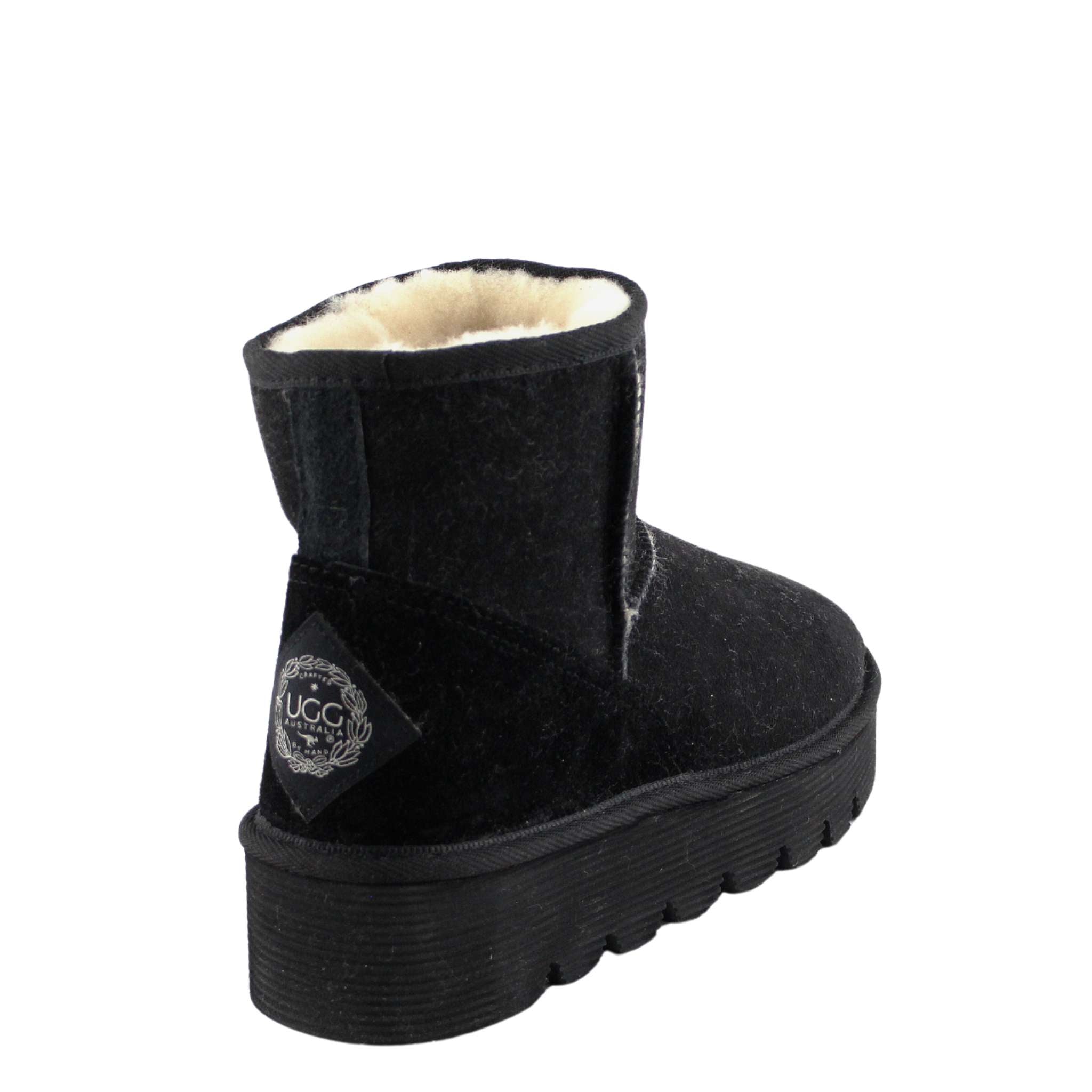 UGG Australia Platform Mini Black Back Twinface Sheepskin Australian Made UGG Boot