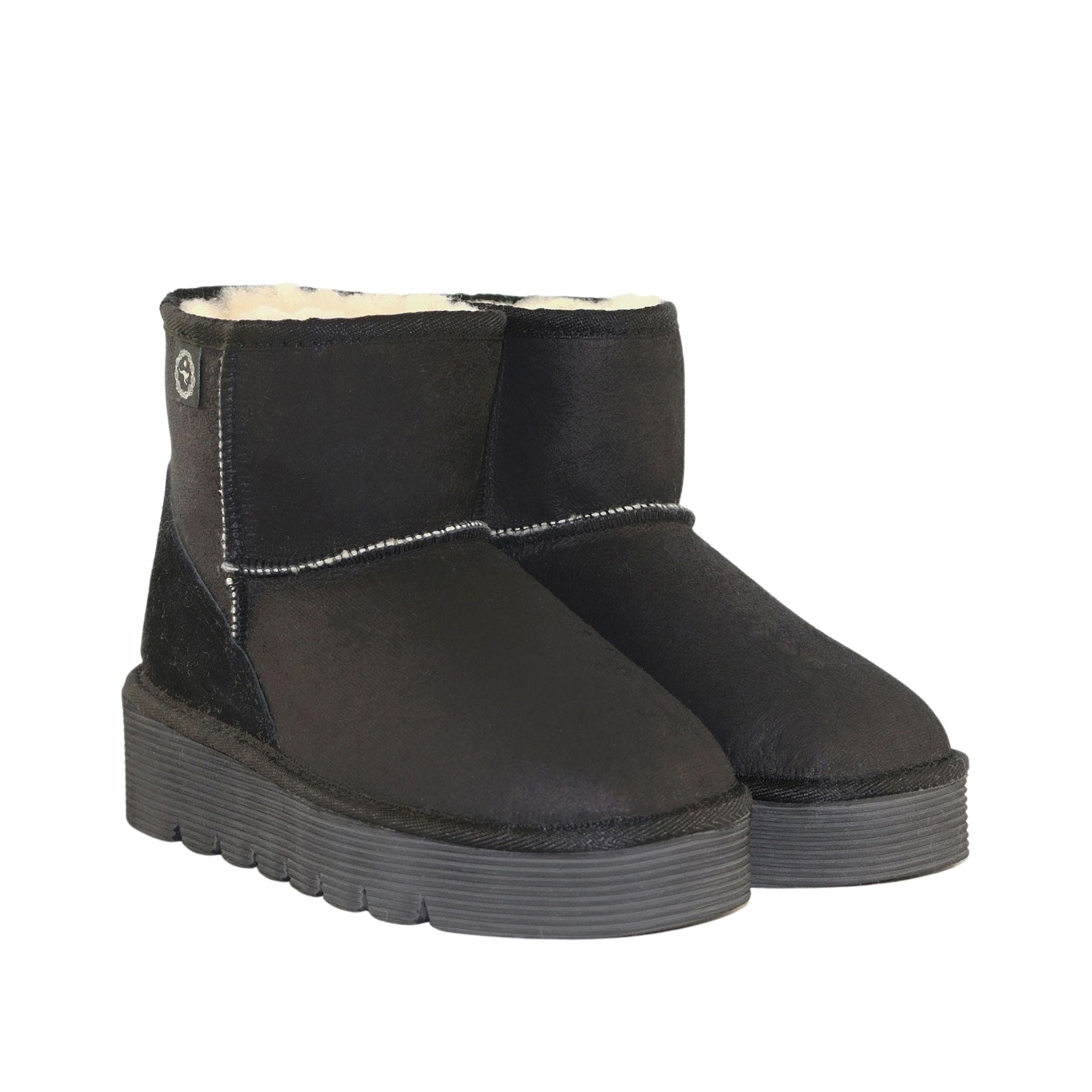 UGG Australia Platform Mini Black Pairs Front Womens Australian Made Sheepskin UGG Boot