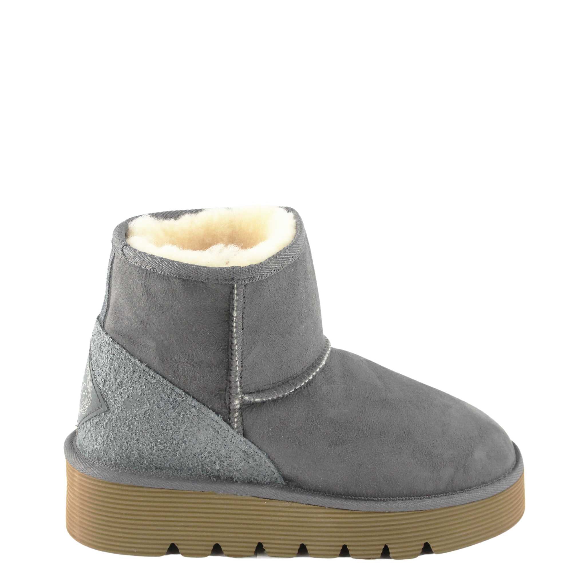UGG Australia Platform Mini Grey Side Twinface Sheepskin Australian Made UGG Boot