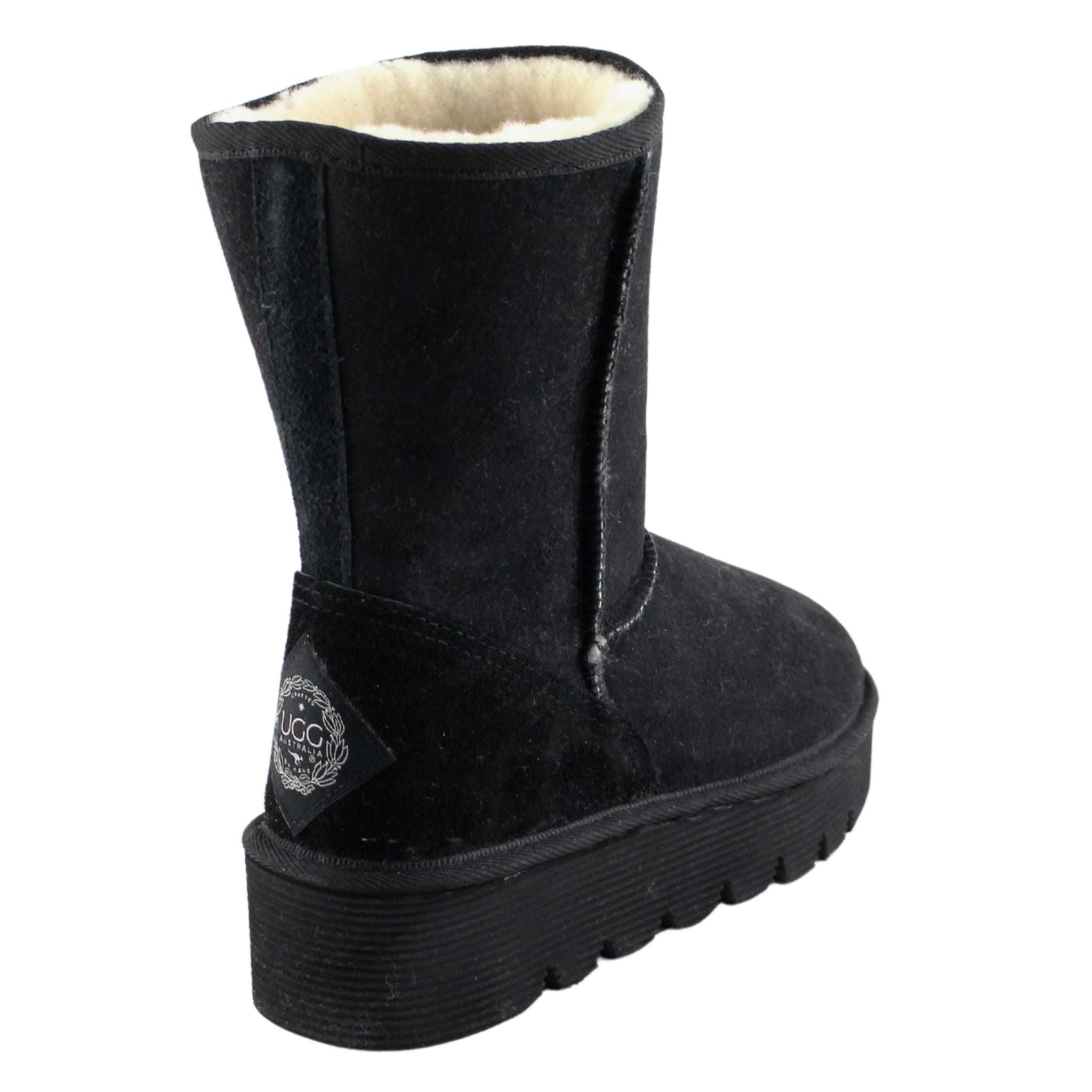 UGG Australia Platform Short Black Back Twinface Sheepskin Australian Made UGG Boot