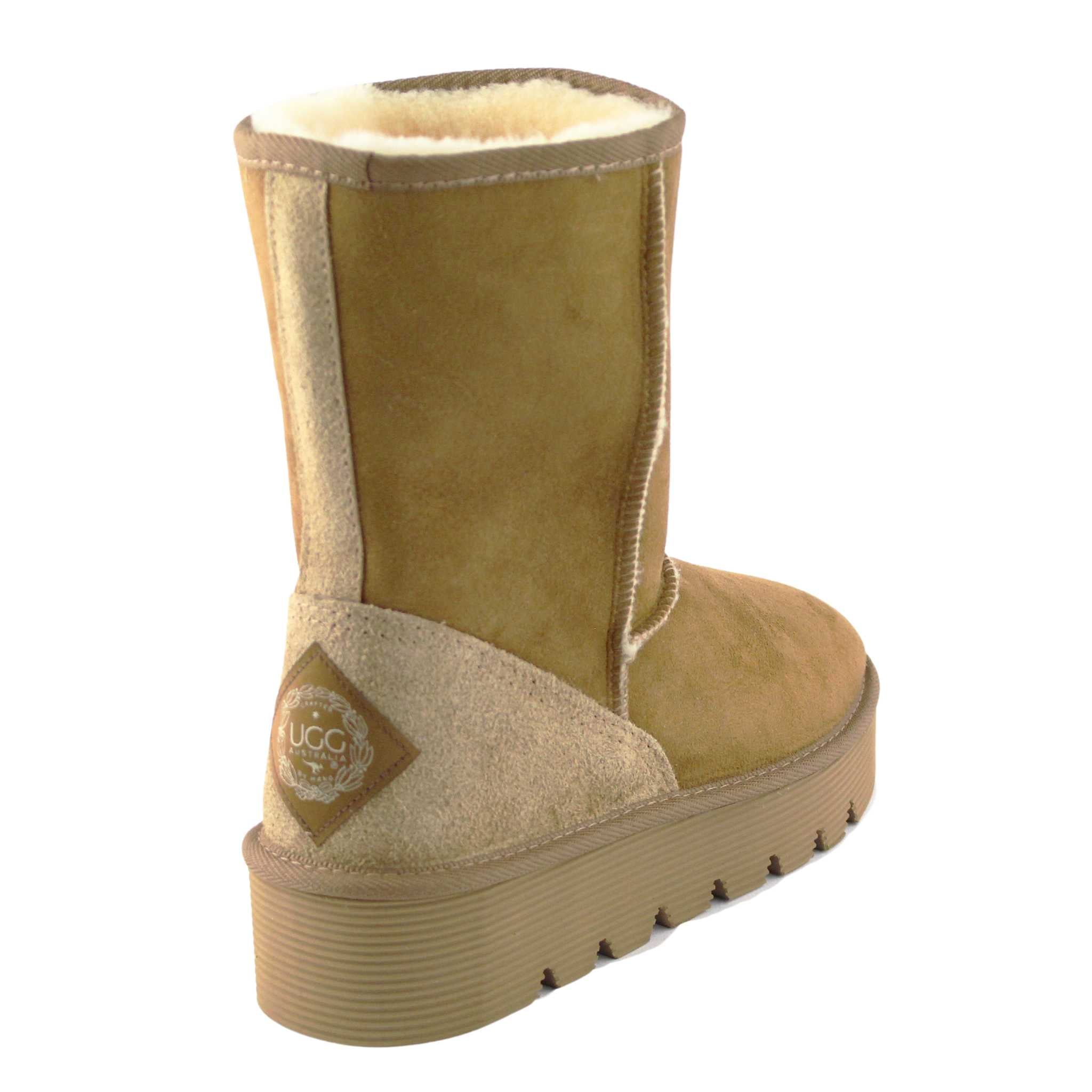 UGG Australia Platform Short Chestnut Back Twinface Sheepskin Australian Made UGG Boot