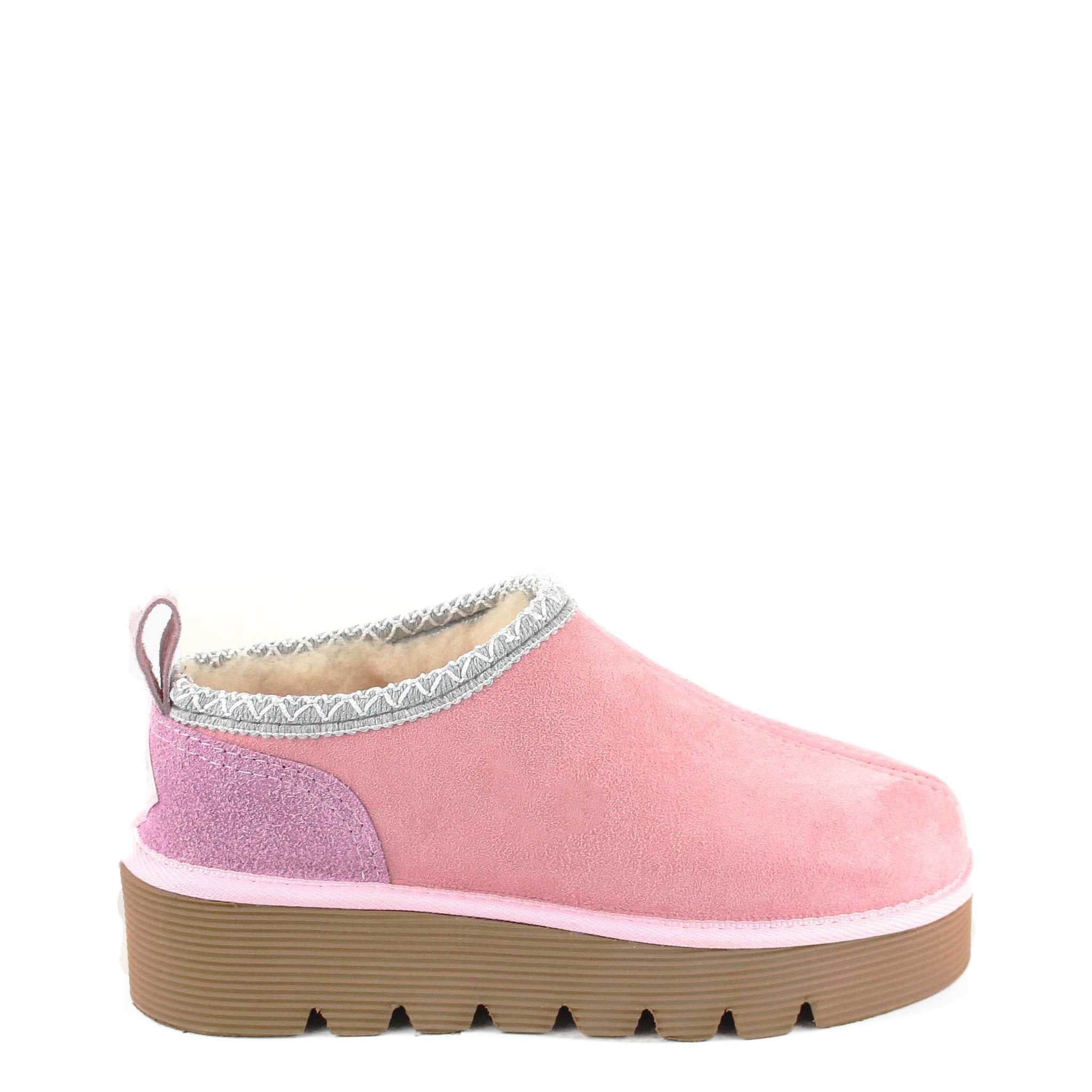 UGG Australia Platform Tasman Tazz Pink Grey Side Twinface Sheepskin Australian Made UGG Boot