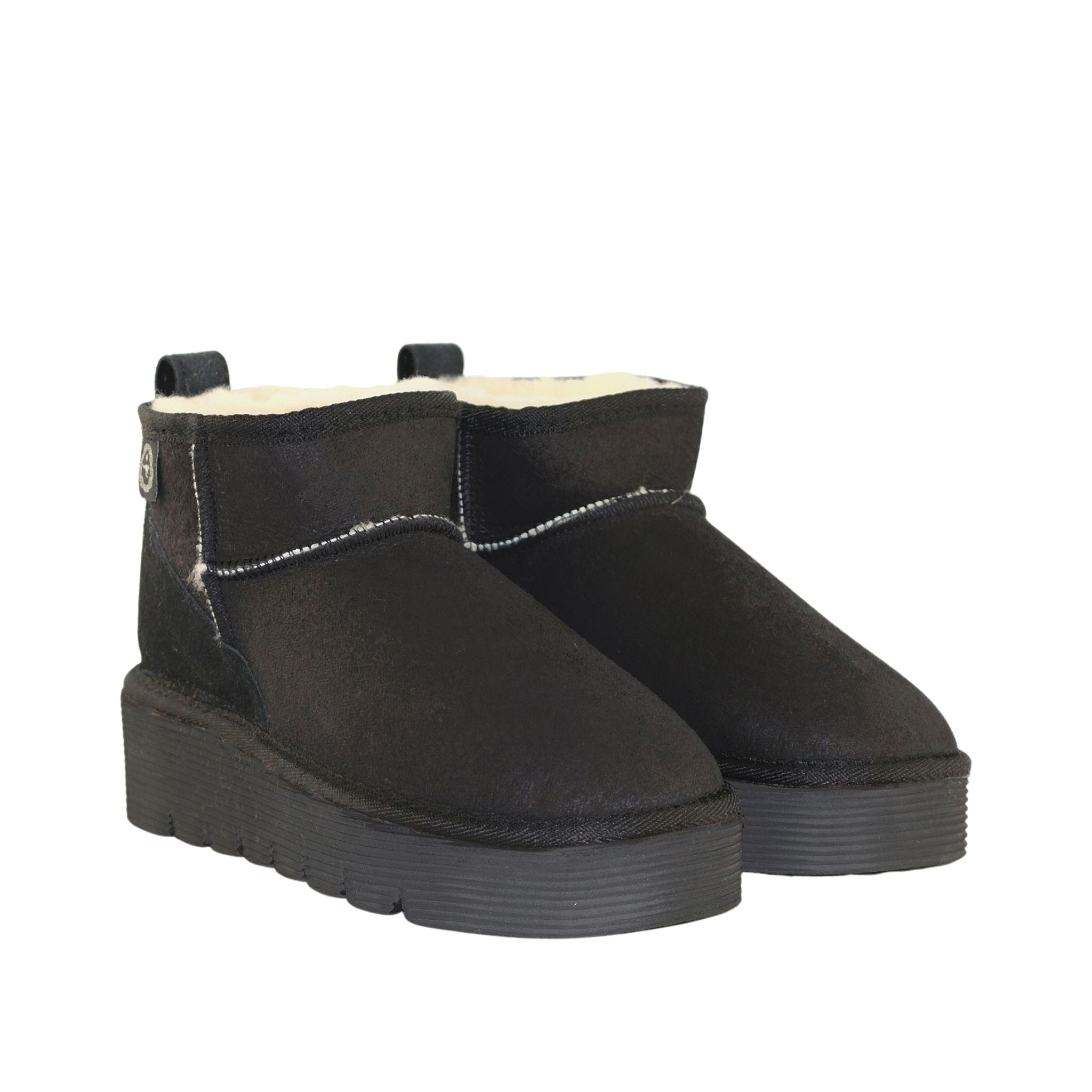 UGG Australia Platform Ultra Black Pairs Front Womens Australian Made Sheepskin UGG Boot