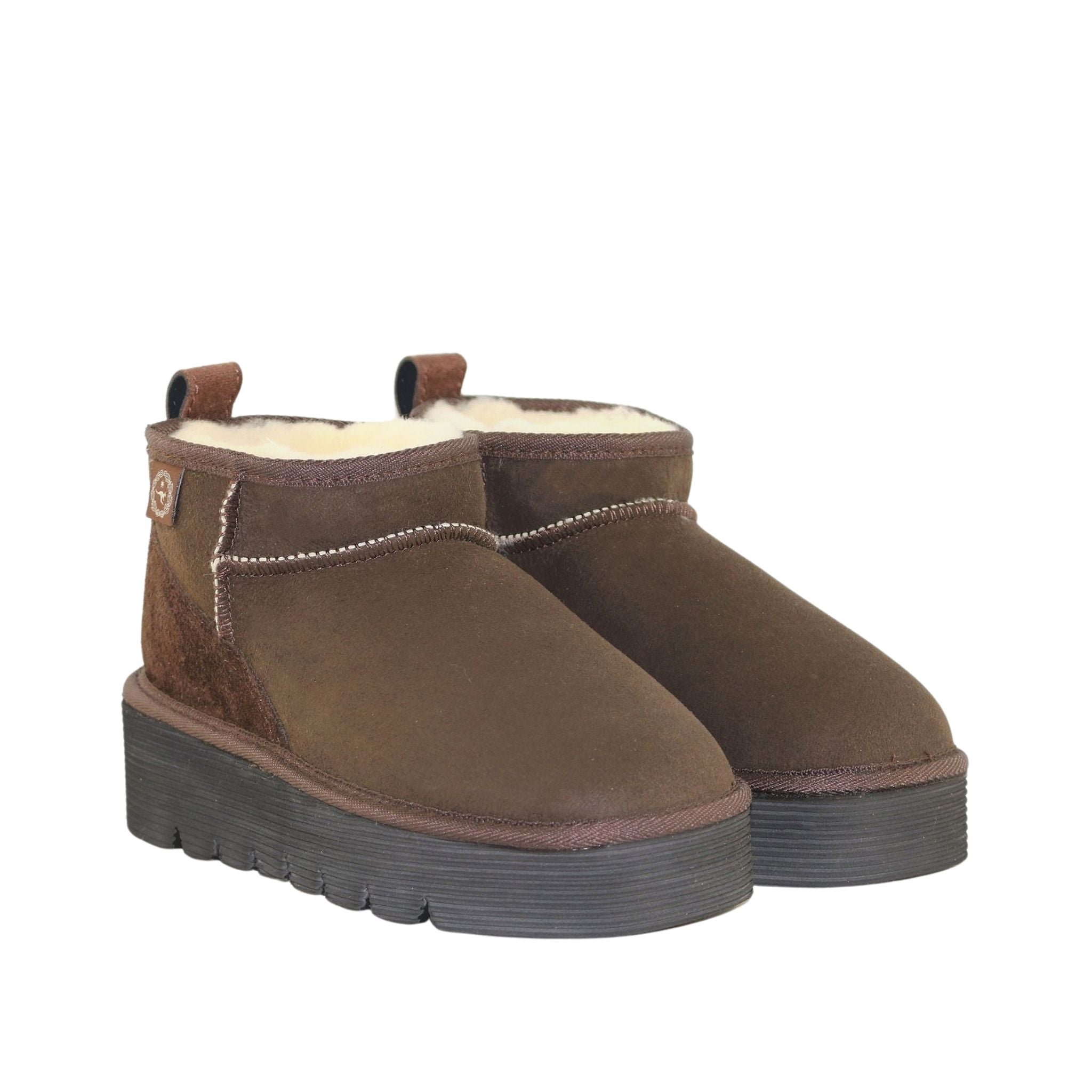UGG Australia Platform Ultra Chocolate Pairs Front Womens Australian Made Sheepskin UGG Boot
