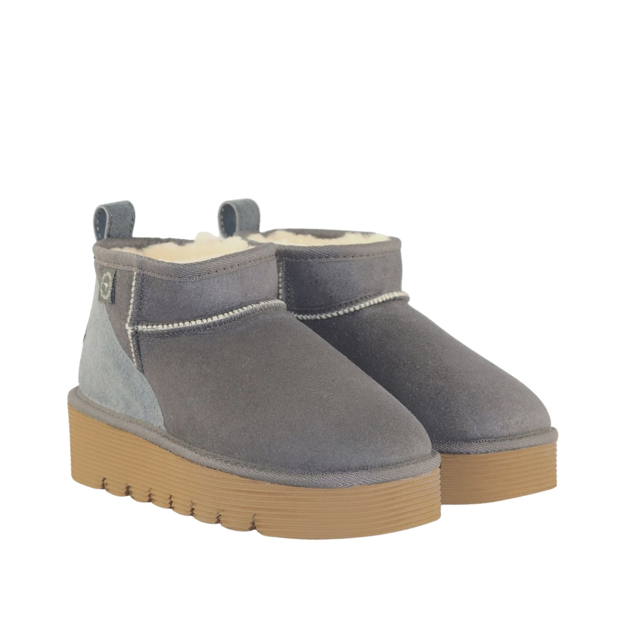 UGG Australia Platform Ultra Grey Pairs Front Womens Australian Made Sheepskin UGG Boot