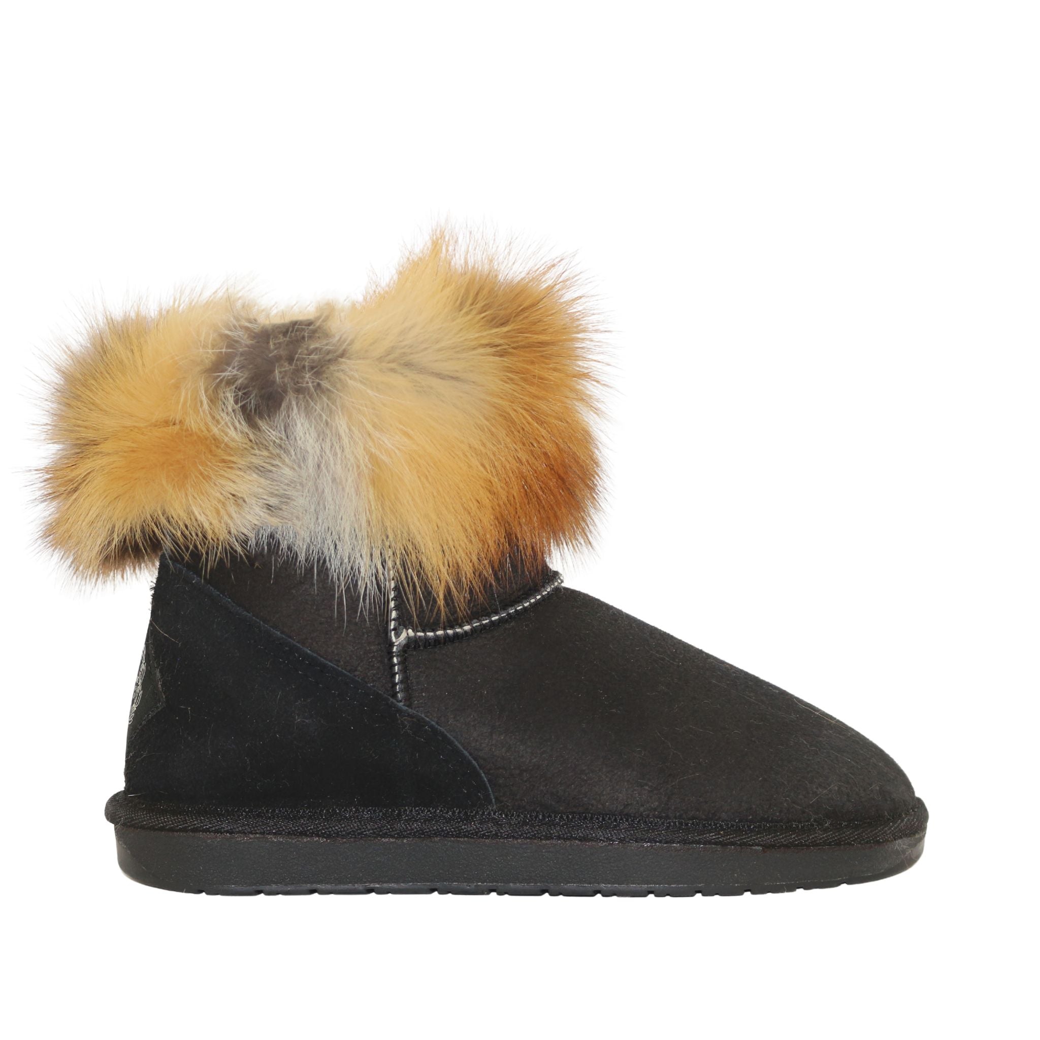 UGG Australia Premium Fox Mini Black Red Side Womens Australian Made Sheepskin UGG Boot