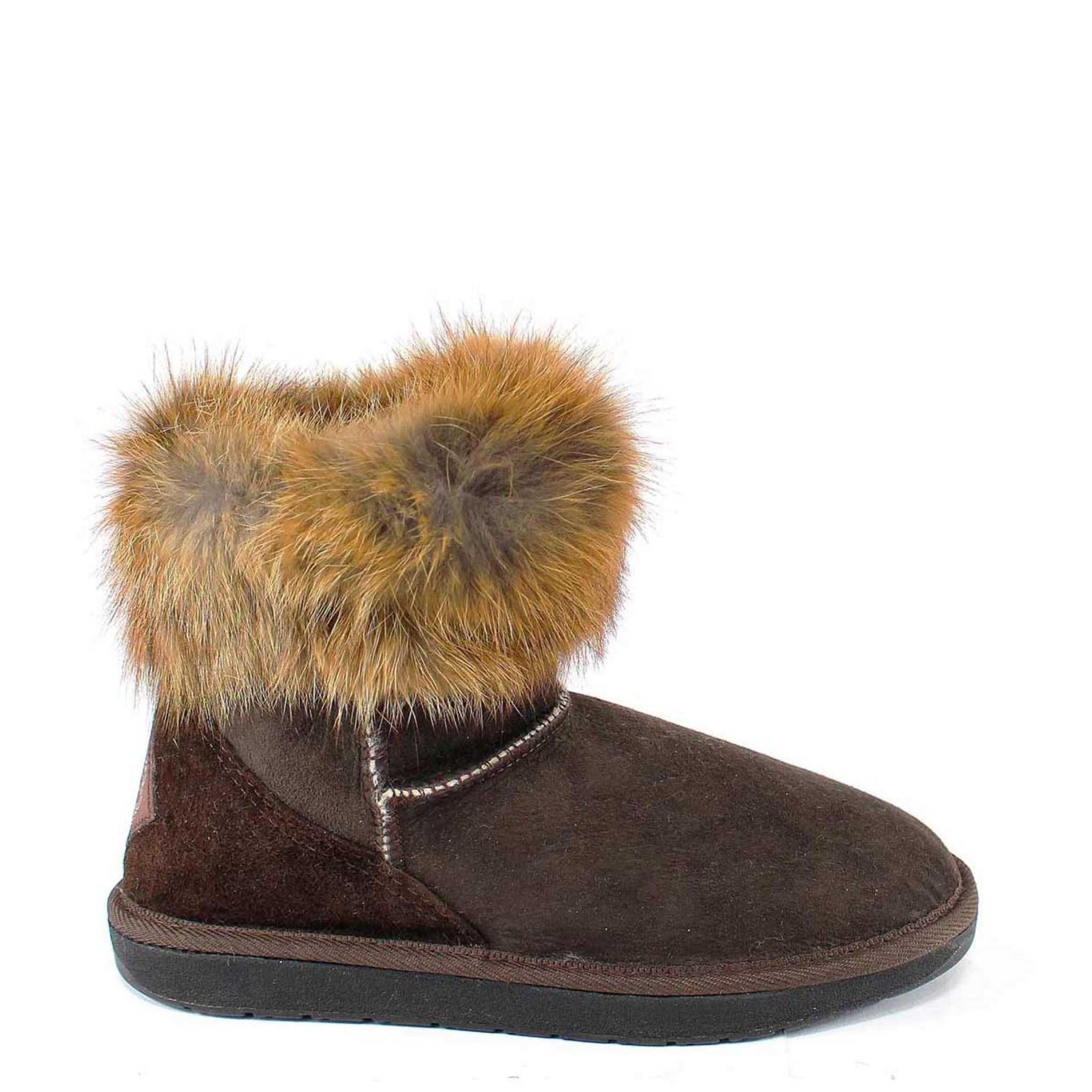 UGG Australia Premium Fox Mini Chocolate Side Twinface Sheepskin Australian Made UGG Boot