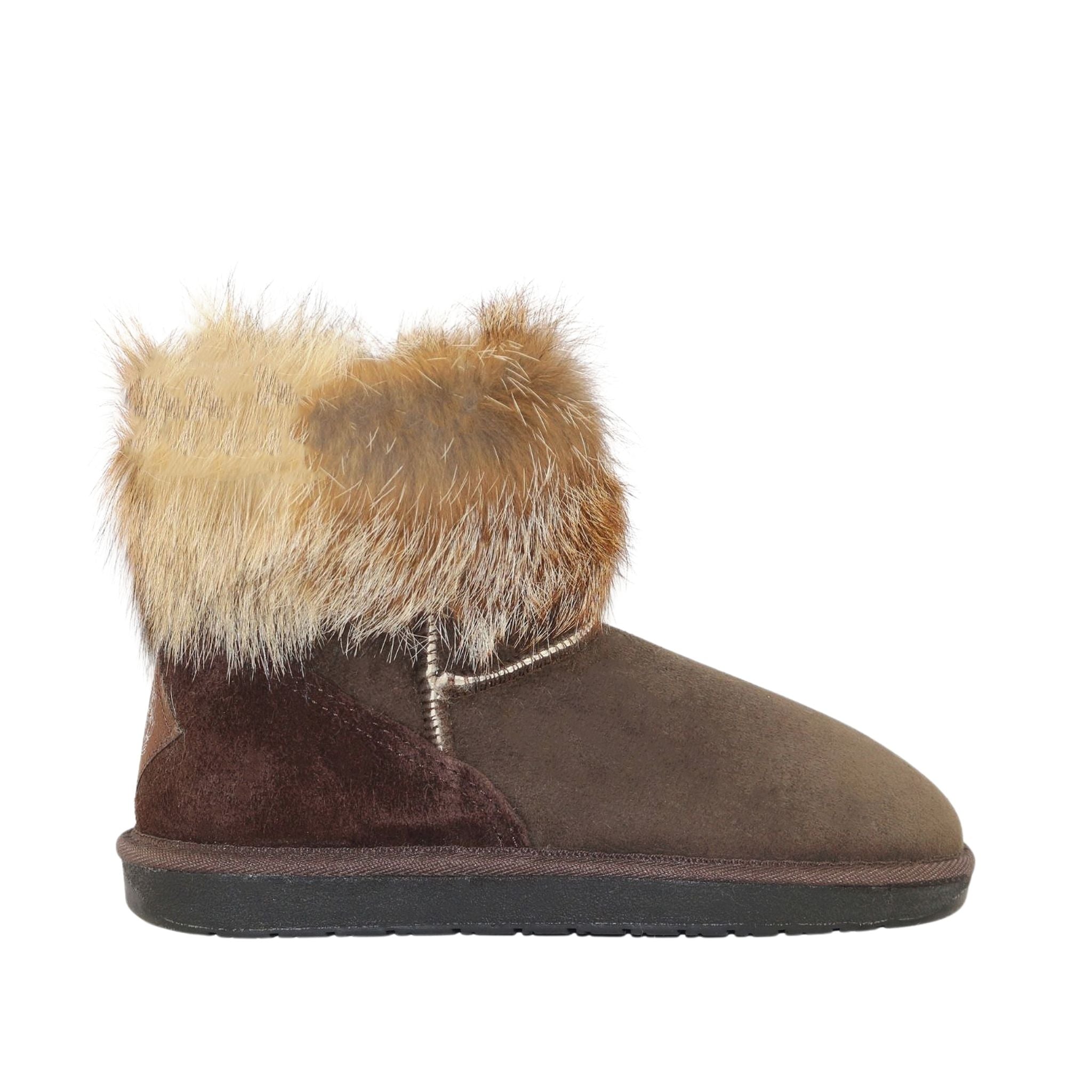 UGG Australia Premium Fox Mini Chocolate Side Womens Australian Made Sheepskin UGG Boot