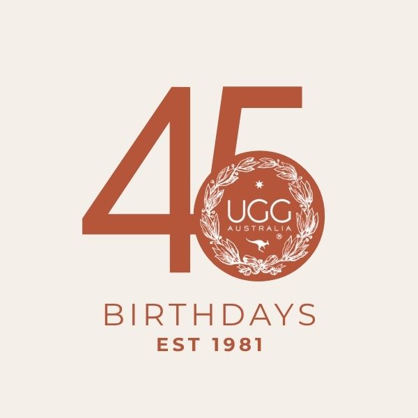45 BIRTHDAYS OF UGG AUSTRALIA 1981 LOGO 