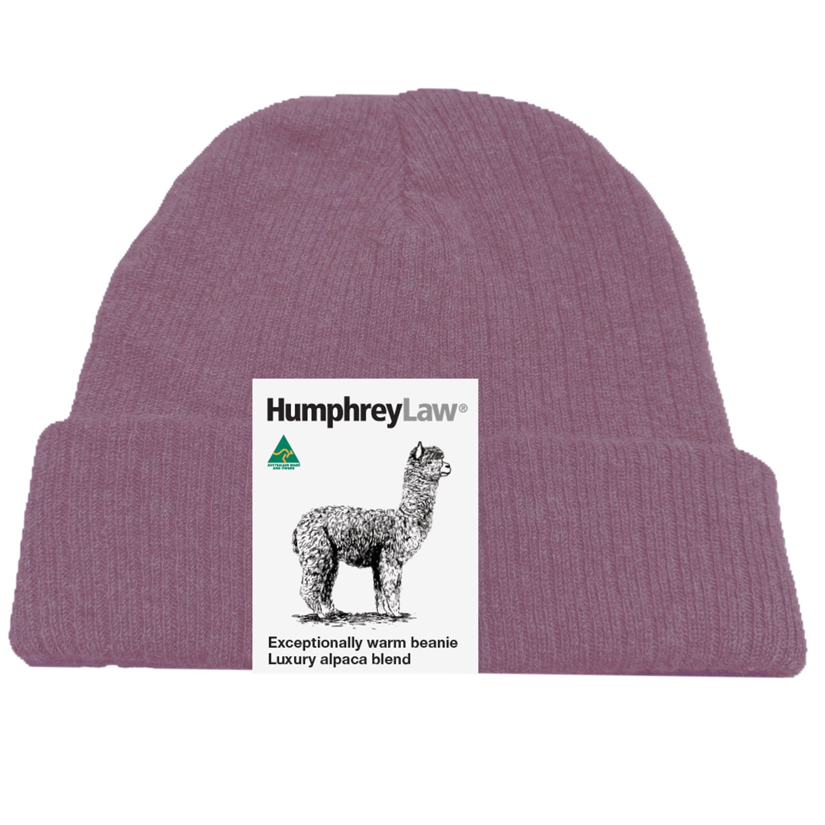 Hat Beanie Alpaca and Wool in Old Rose by Humphrey Law, Australian made