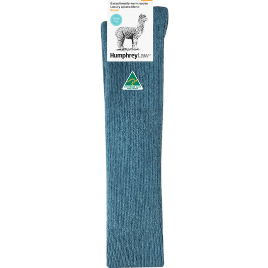 Sock Winter Knee-High | Teal | Alpaca & Wool Humphrey Law