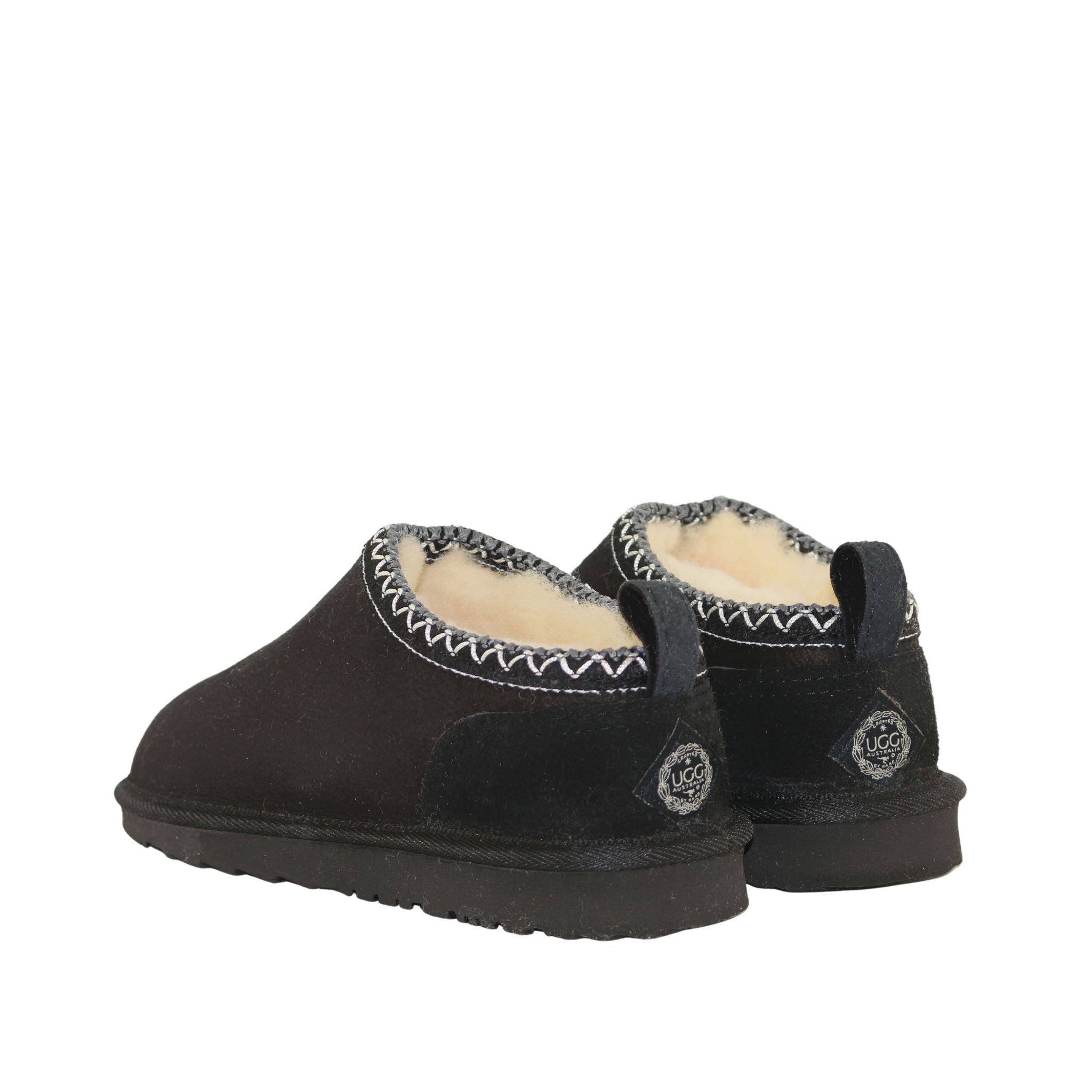 UGG Australia Classic Tasman Tazz Black Black Pairs Back Mens Australian Made Sheepskin UGG Slipper