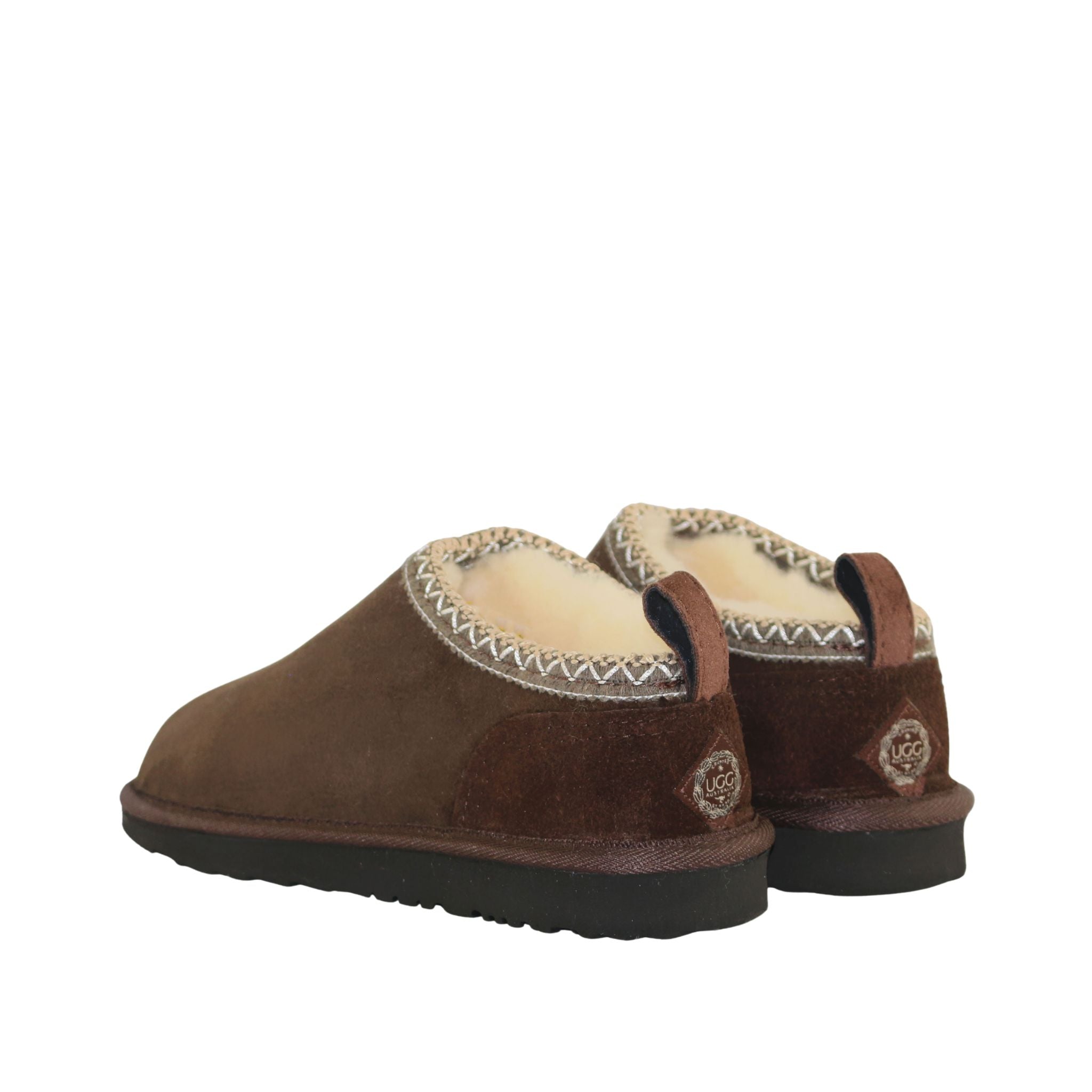 UGG Australia Classic Tasman Tazz Chocolate Chocolate Pairs Back Mens Australian Made Sheepskin UGG Slipper