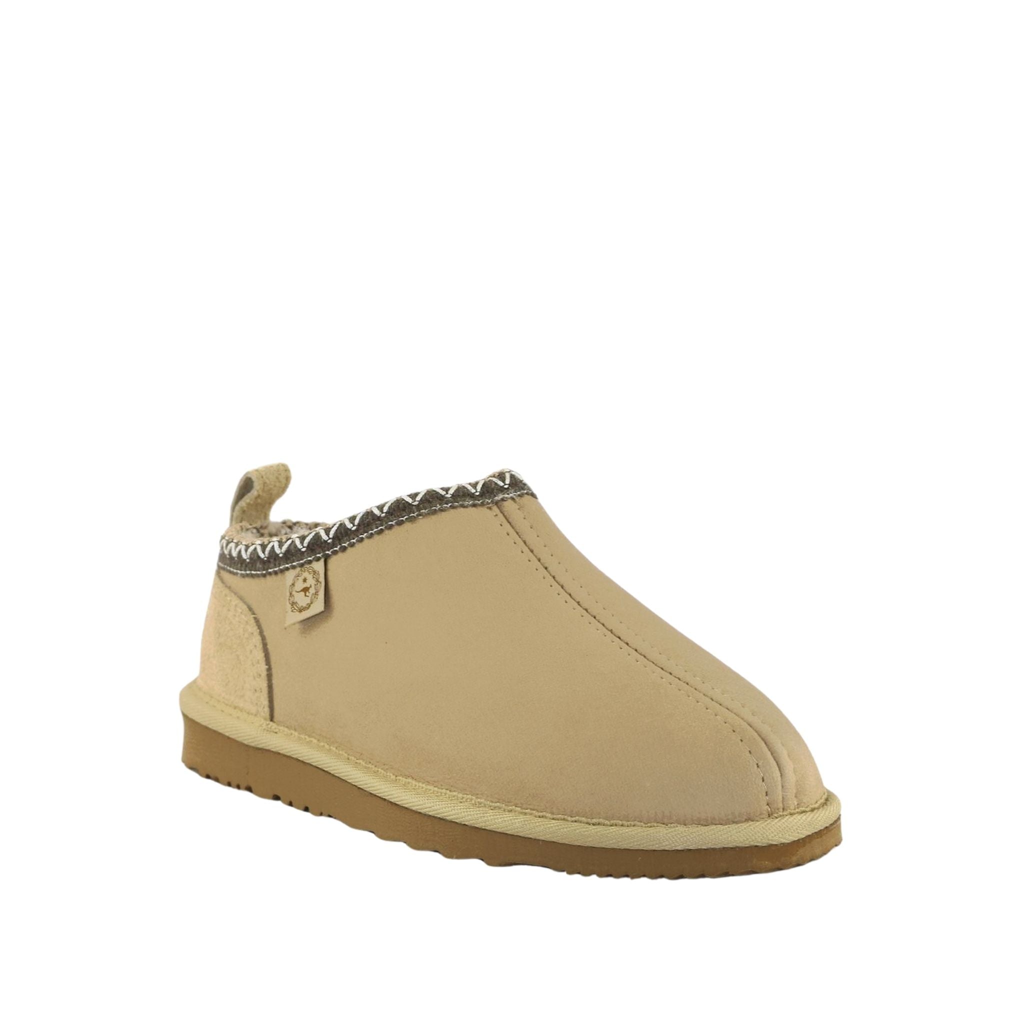 UGG Australia Classic Tasman Tazz Sand Chocolate Front 120 Womens Australian Made Sheepskin UGG Slipper