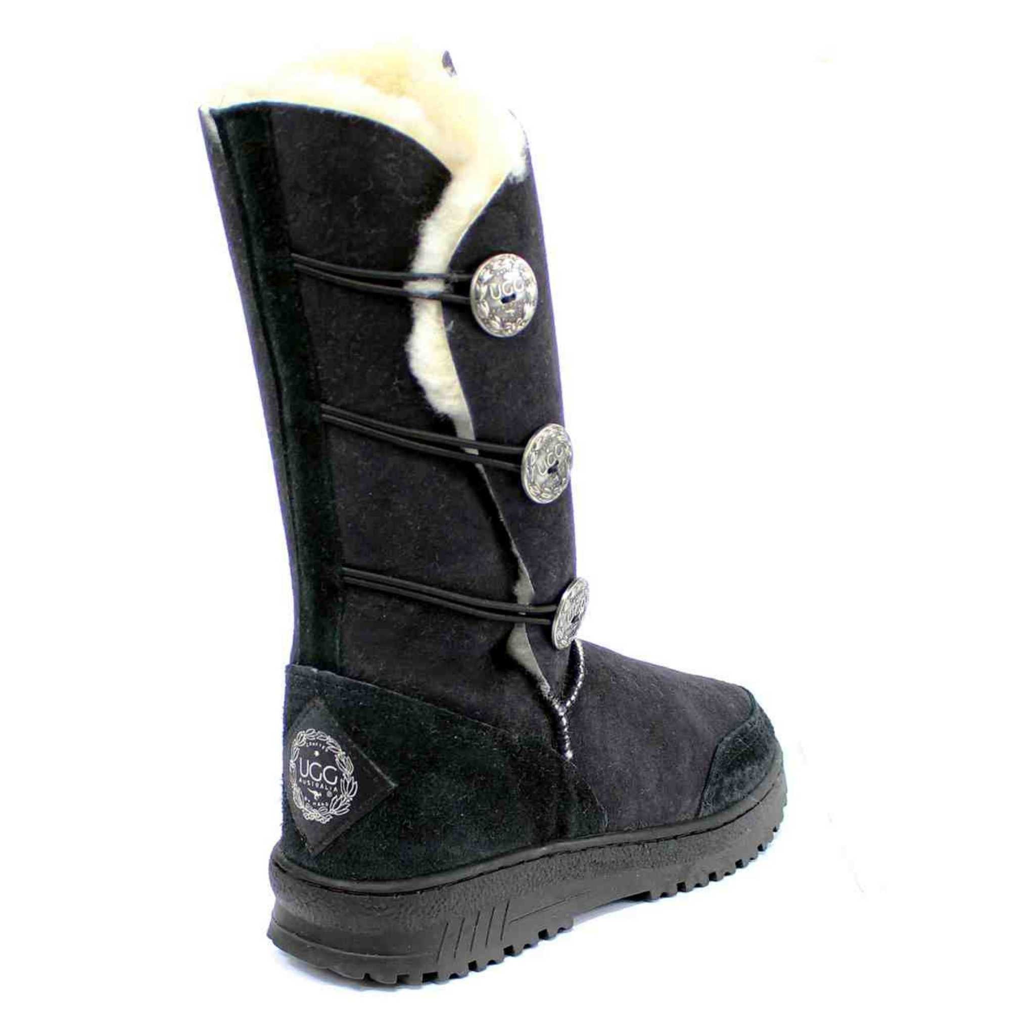 UGG Australia Luxury Bondi Brighton Long Black Back Twinface Sheepskin Australian Made UGG Boot