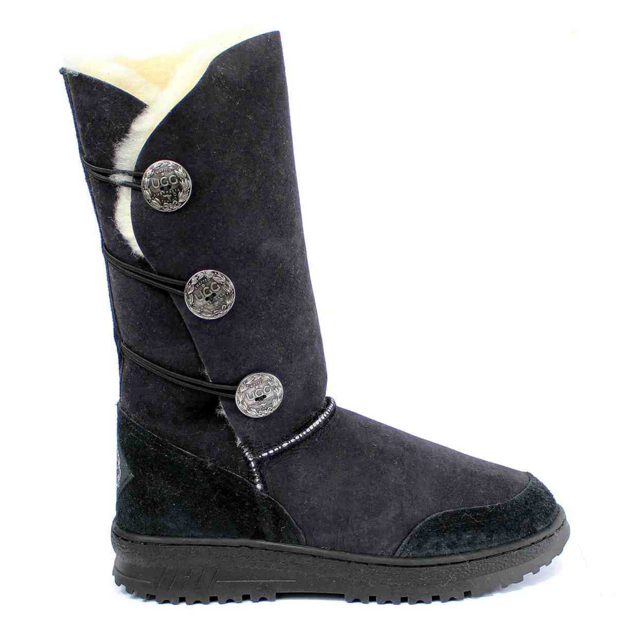 UGG Australia Luxury Bondi Brighton Long Black Side Twinface Sheepskin Australian Made UGG Boot