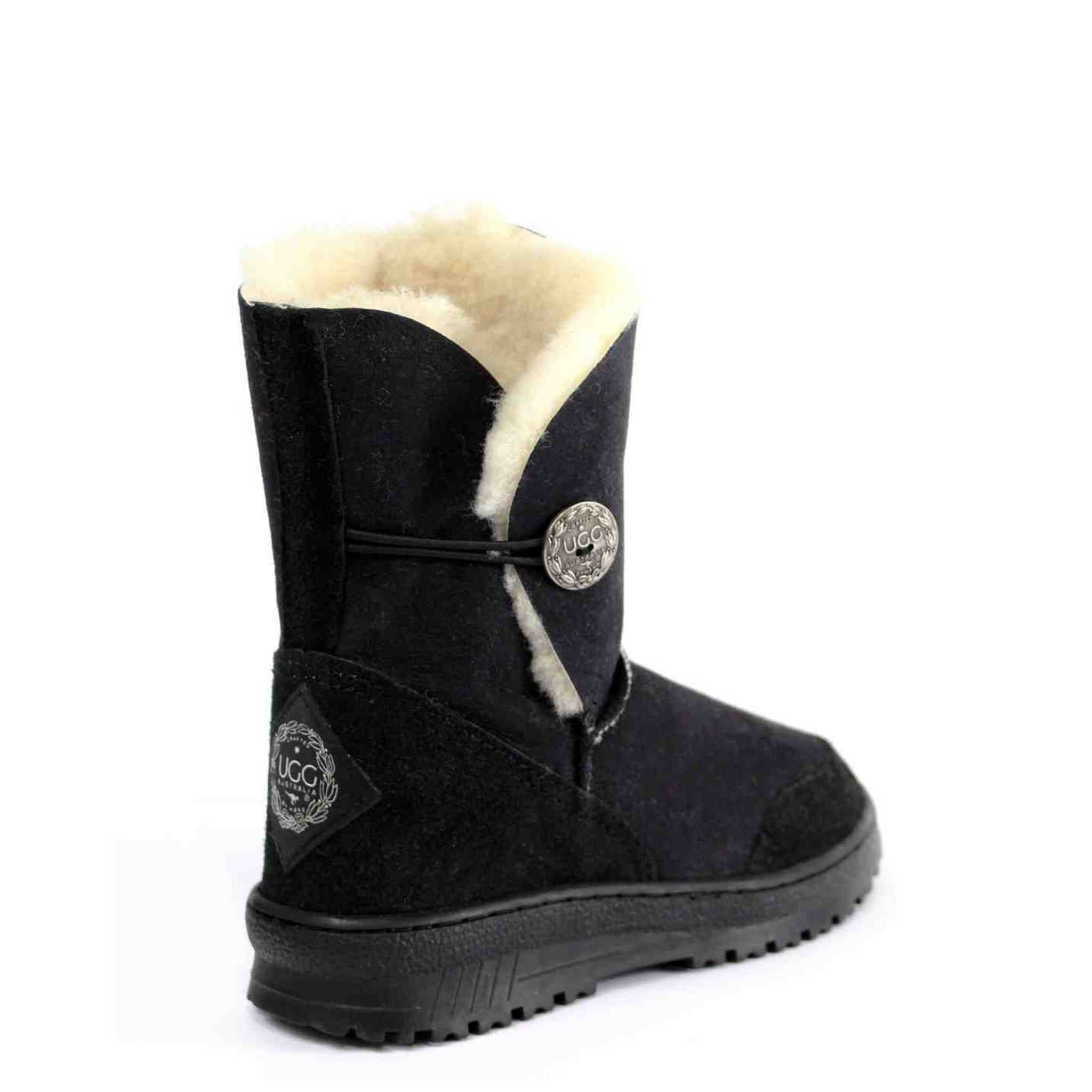 UGG Australia Luxury Bondi Brighton Short Black Back Twinface Sheepskin Australian Made UGG Boot