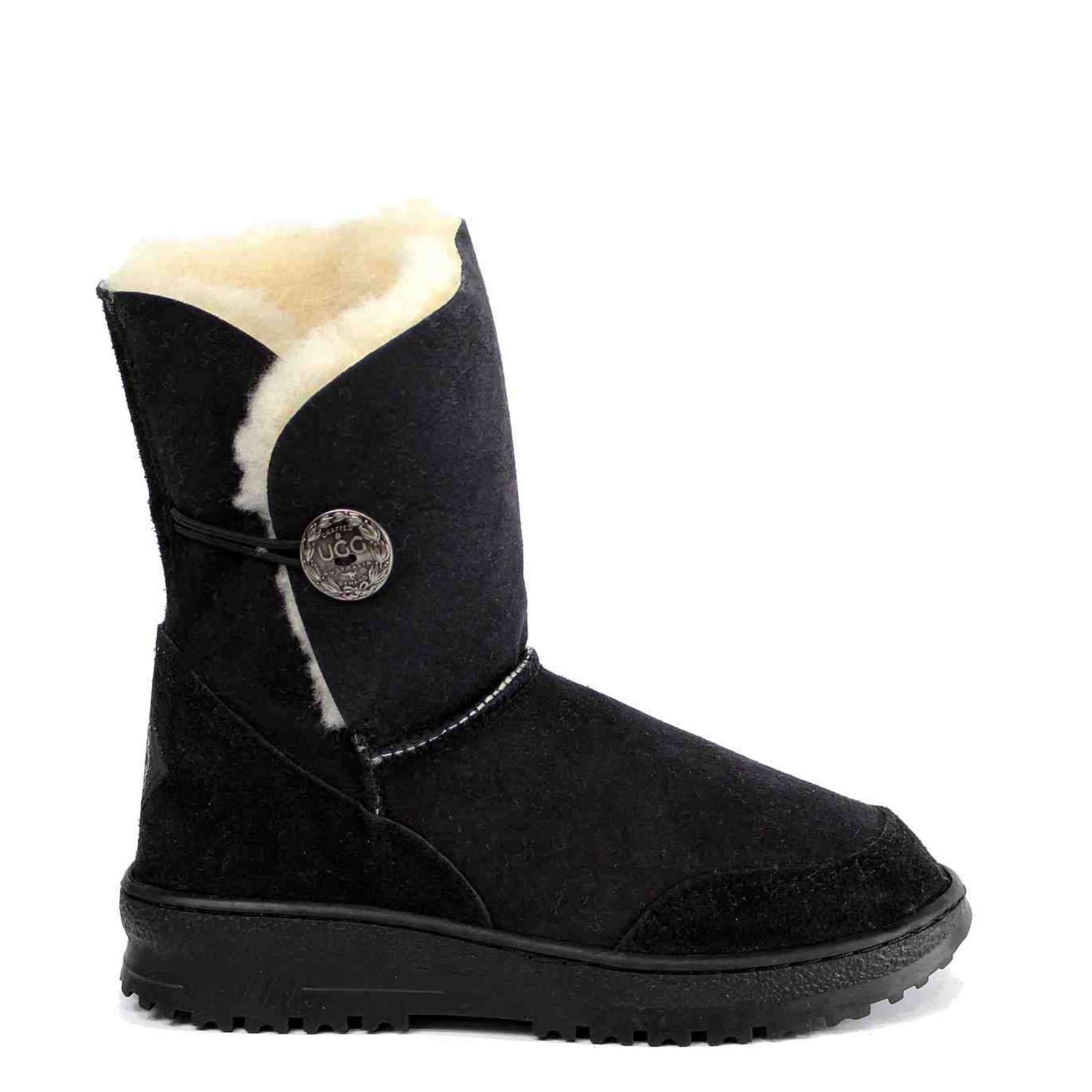 UGG Australia Luxury Bondi Brighton Short Black Side Twinface Sheepskin Australian Made UGG Boot