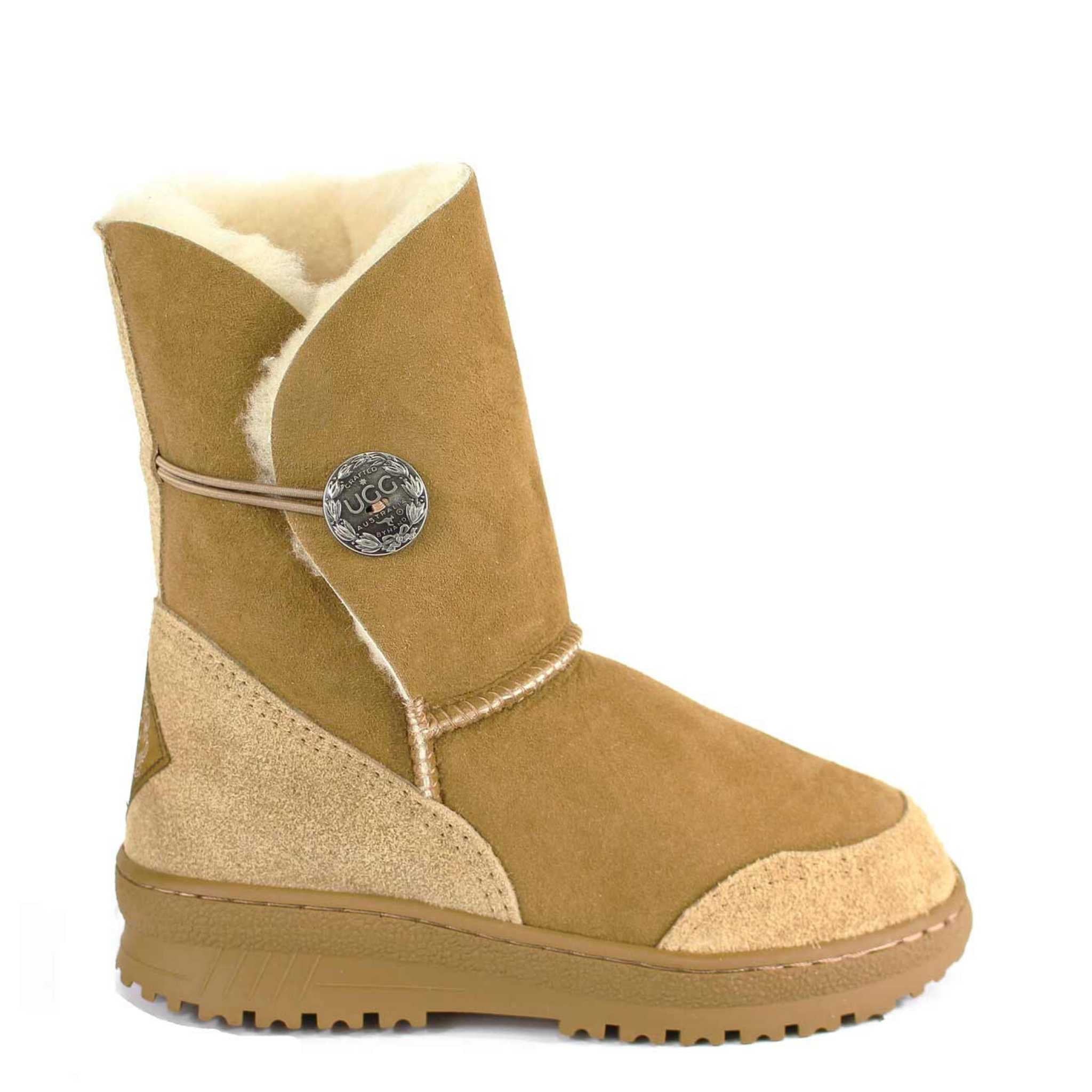 UGG Australia Luxury Bondi Brighton Short Chestnut Side Twinface Sheepskin Australian Made UGG Boot