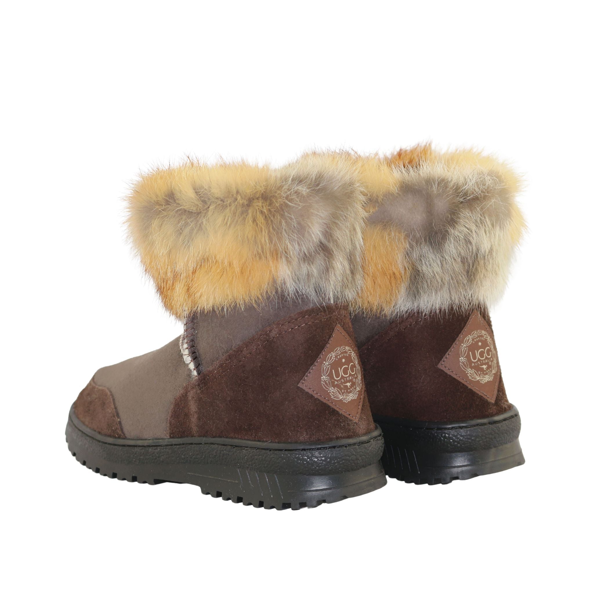 UGG Australia Luxury Bondi Fox Mini Chocolate Pairs Back Womens Australian Made Sheepskin UGG Boot