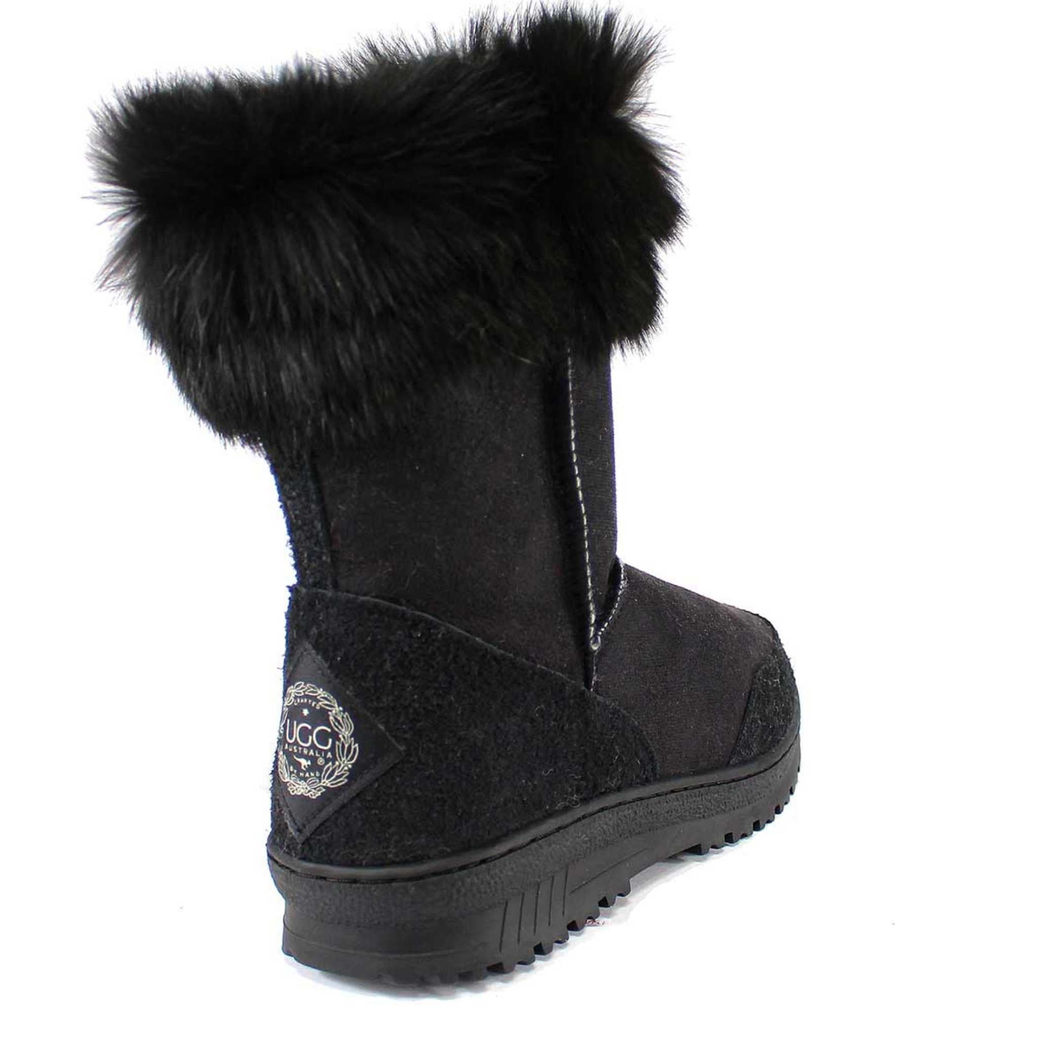 UGG Australia Luxury Bondi Fox Short Black Back Twinface Sheepskin Australian Made UGG Boot