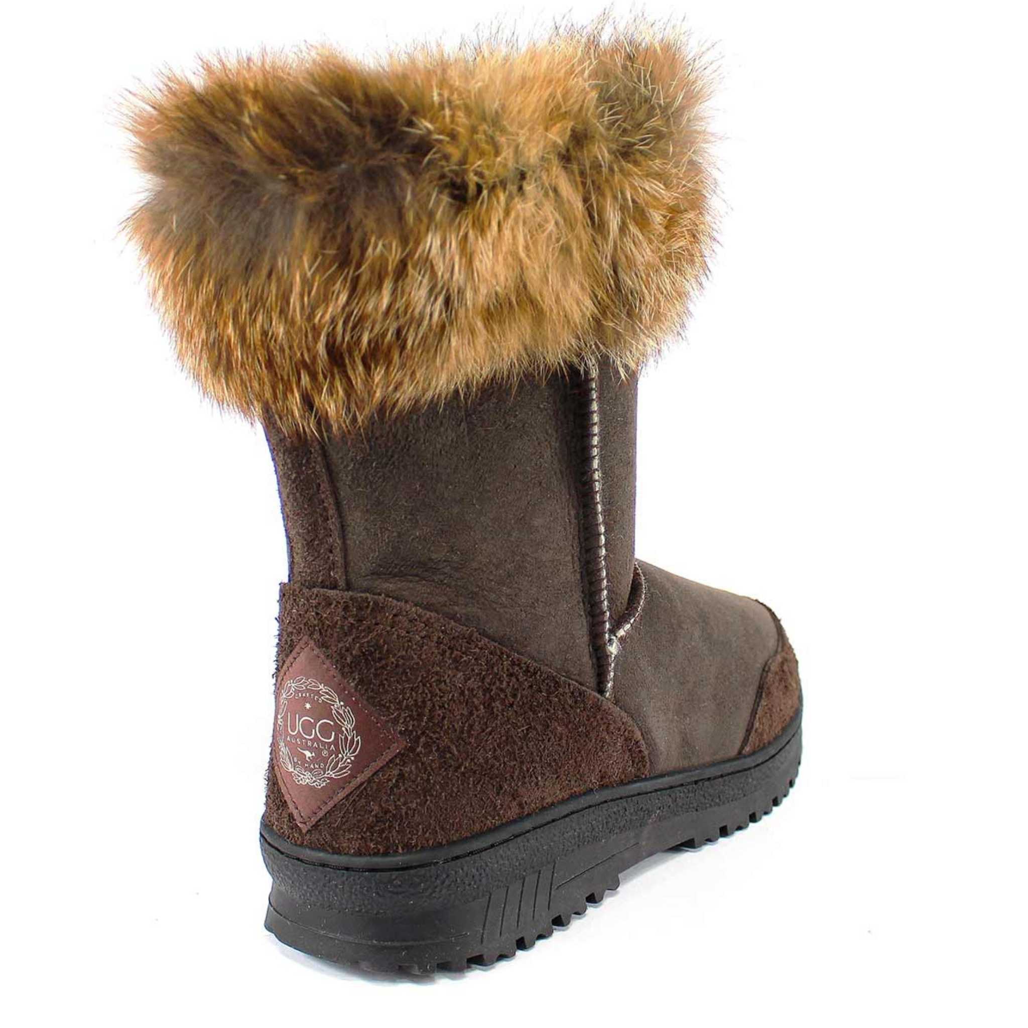 UGG Australia Luxury Bondi Fox Short Chocolate Back Twinface Sheepskin Australian Made UGG Boot