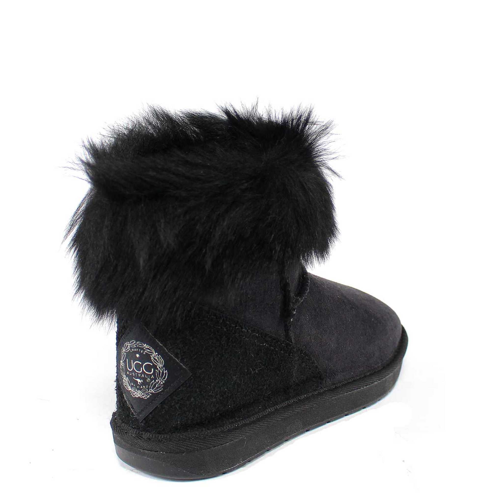 UGG Australia Luxury Bondi Lux Mini Black Back Twinface Sheepskin Australian Made UGG Boot