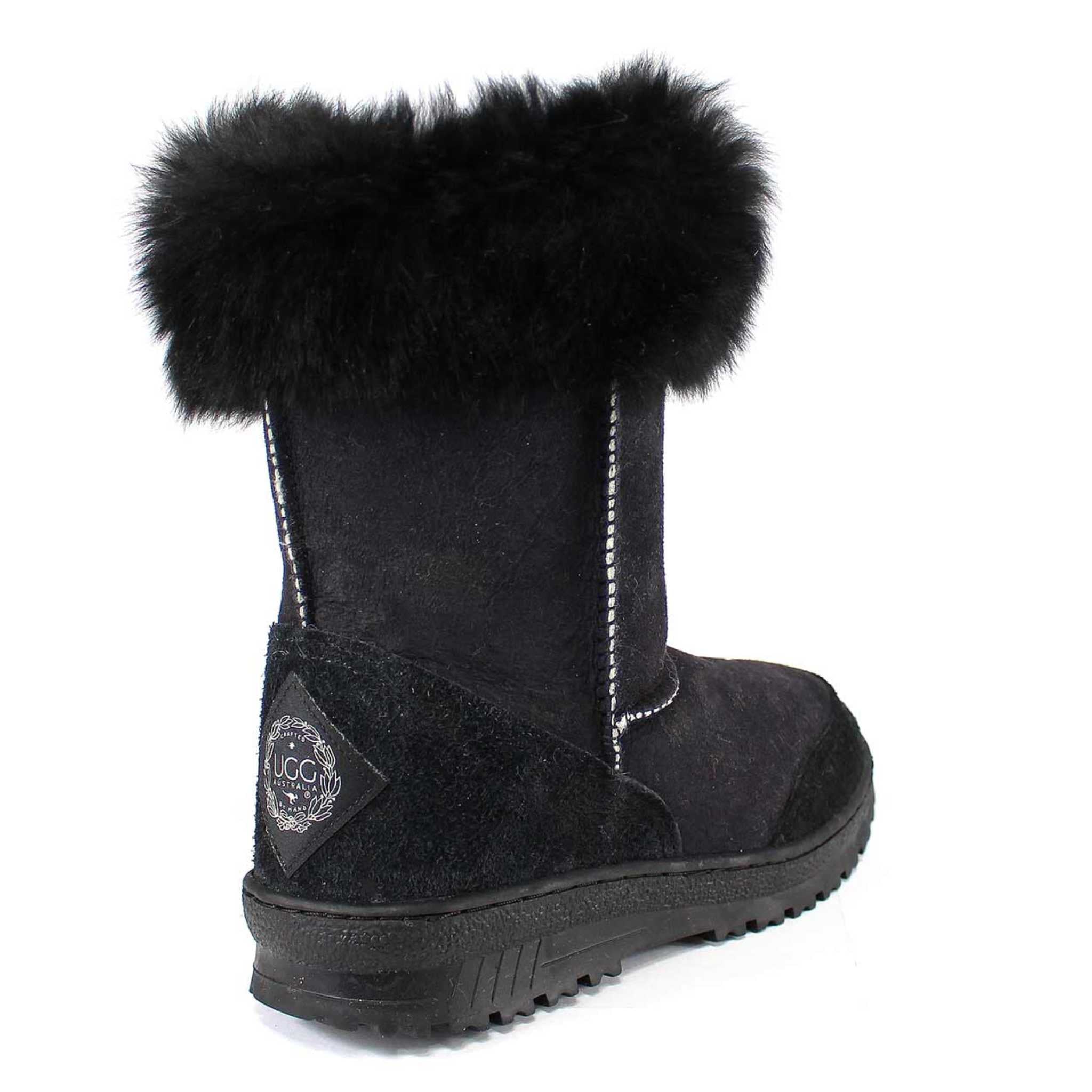 UGG Australia Luxury Bondi Lux Short Black Back Twinface Sheepskin Australian Made UGG Boot