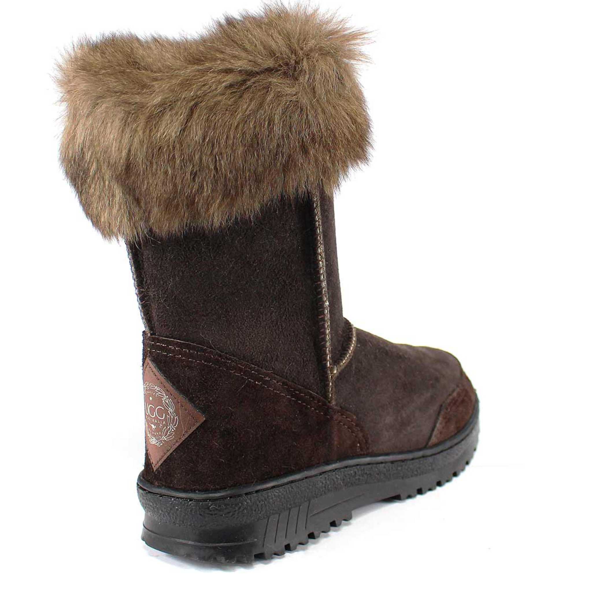 UGG Australia Luxury Bondi Lux Short Chocolate Back Twinface Sheepskin Australian Made UGG Boot