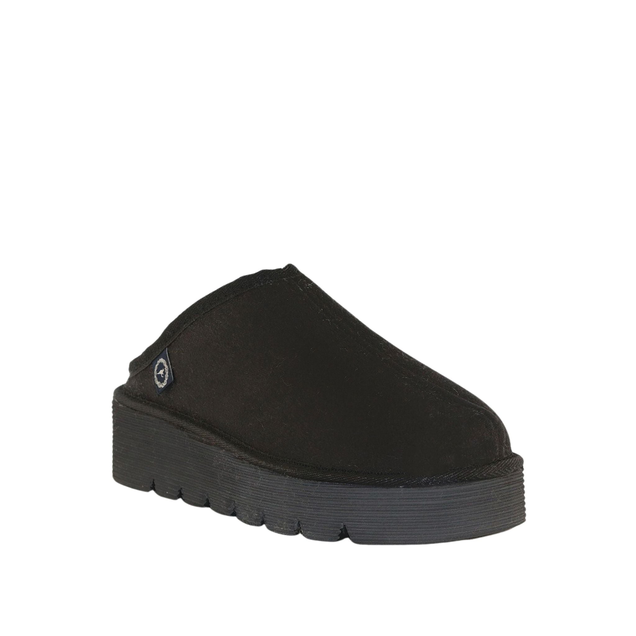 UGG Australia Platform Bobi Black Front  120 Womens Australian Made Sheepskin UGG Slipper