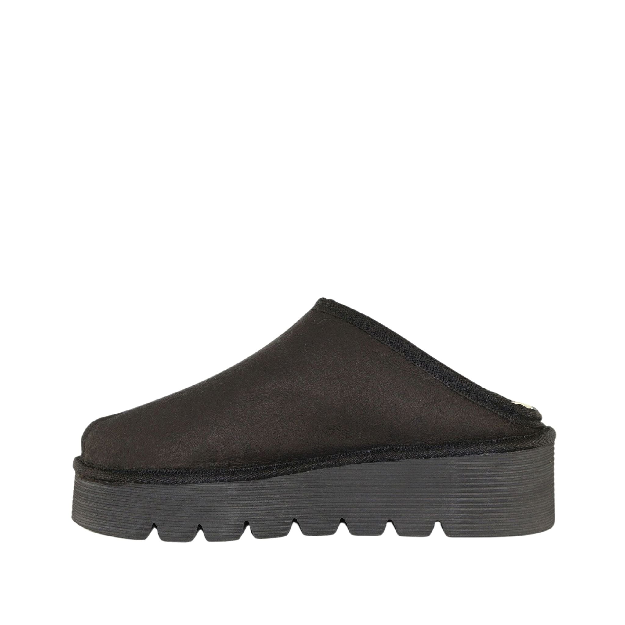 UGG Australia Platform Bobi Black Pairs Side Inner Womens Australian Made Sheepskin UGG Slipper
