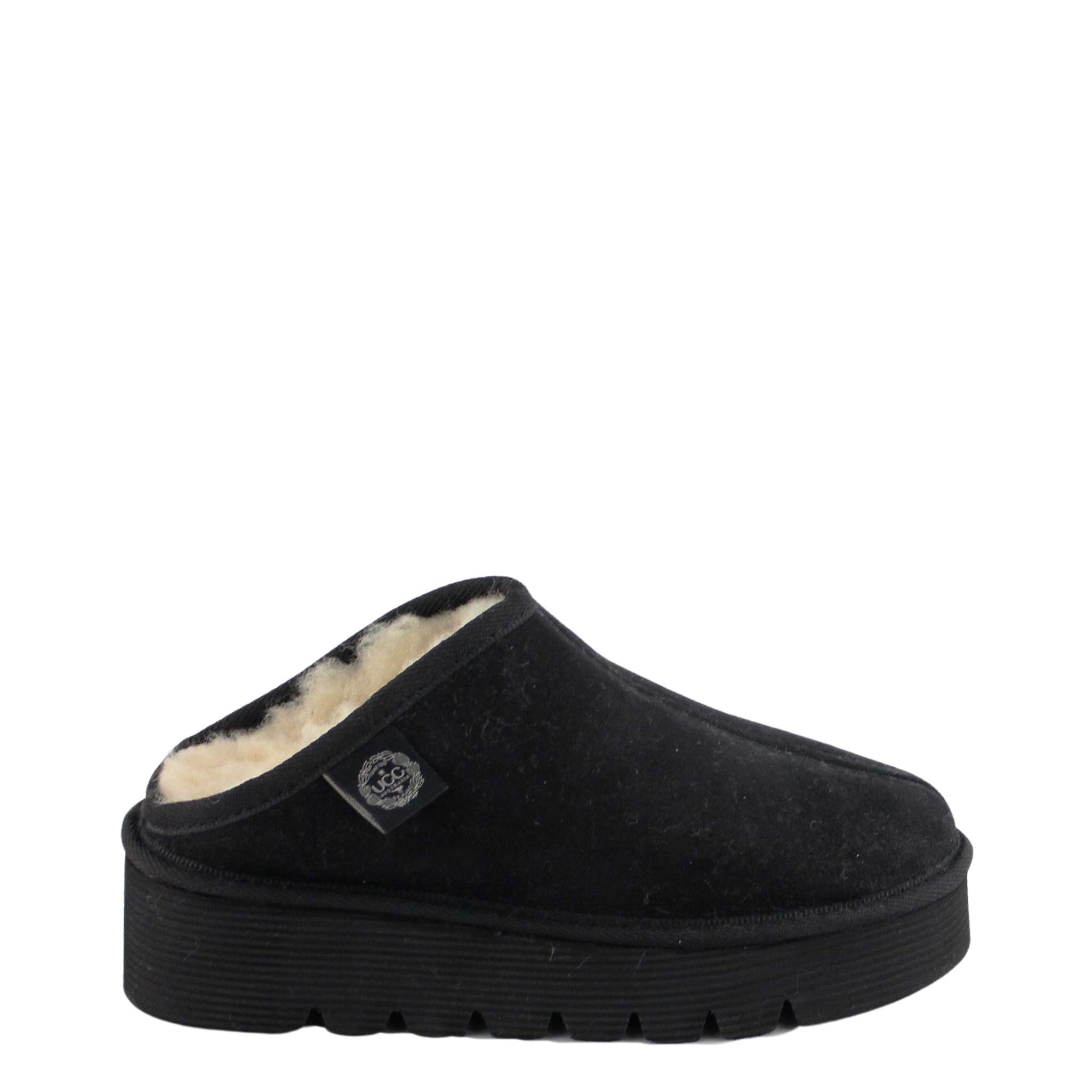 UGG Australia Platform Bobi Black Side Twinface Sheepskin Australian Made UGG Boot
