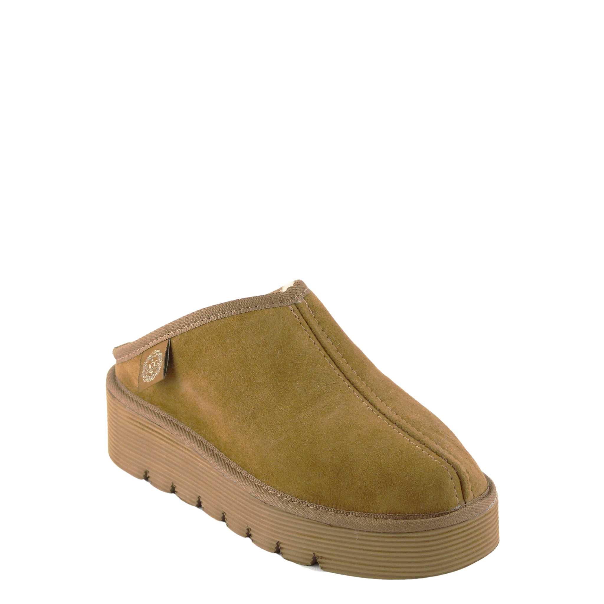 UGG Australia Platform Bobi Chestnut Front Twinface Sheepskin Australian Made UGG Slipper