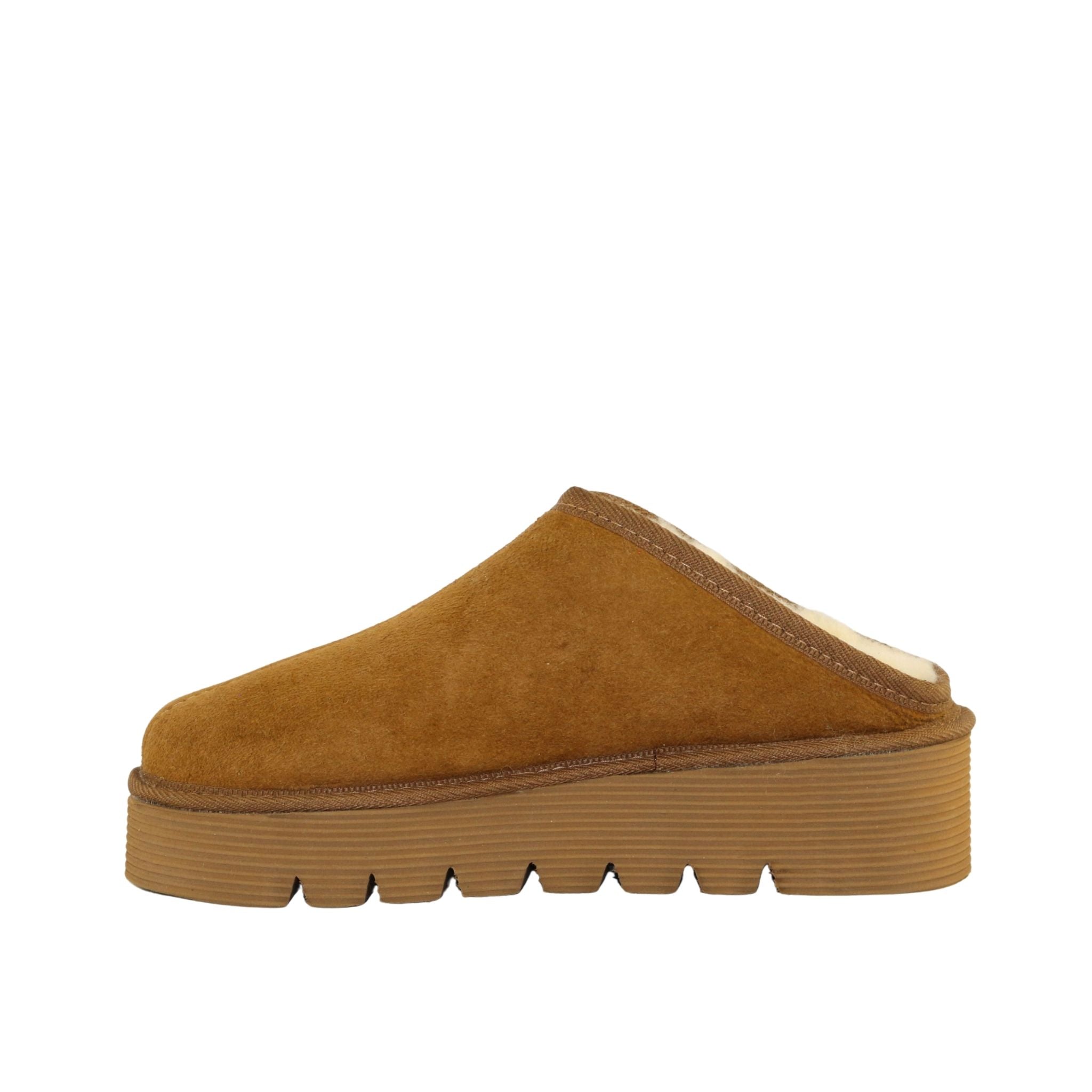 UGG Australia Platform Bobi Chestnut Side Inner Womens Australian Made Sheepskin UGG Slipper