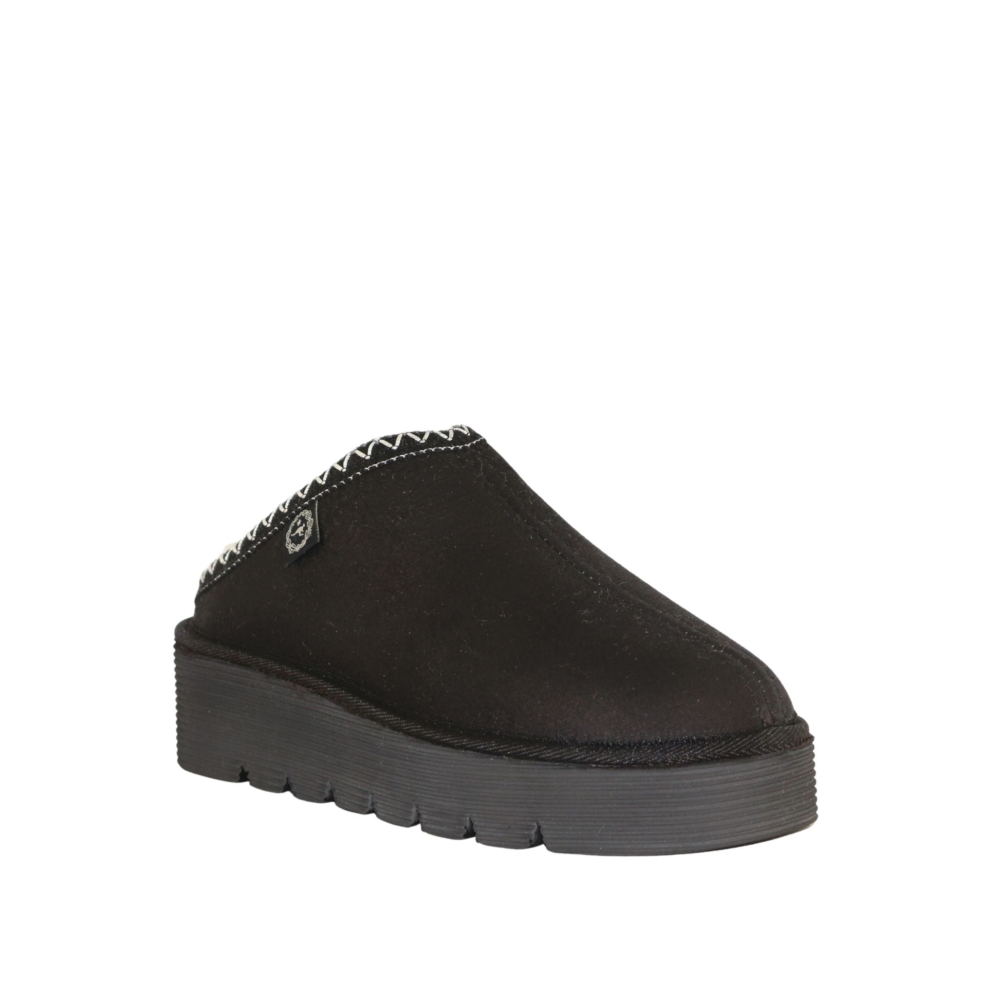 UGG Australia Platform Bobi Tazz Black Black Front 120 Womens Australian Made Sheepskin UGG Slipper