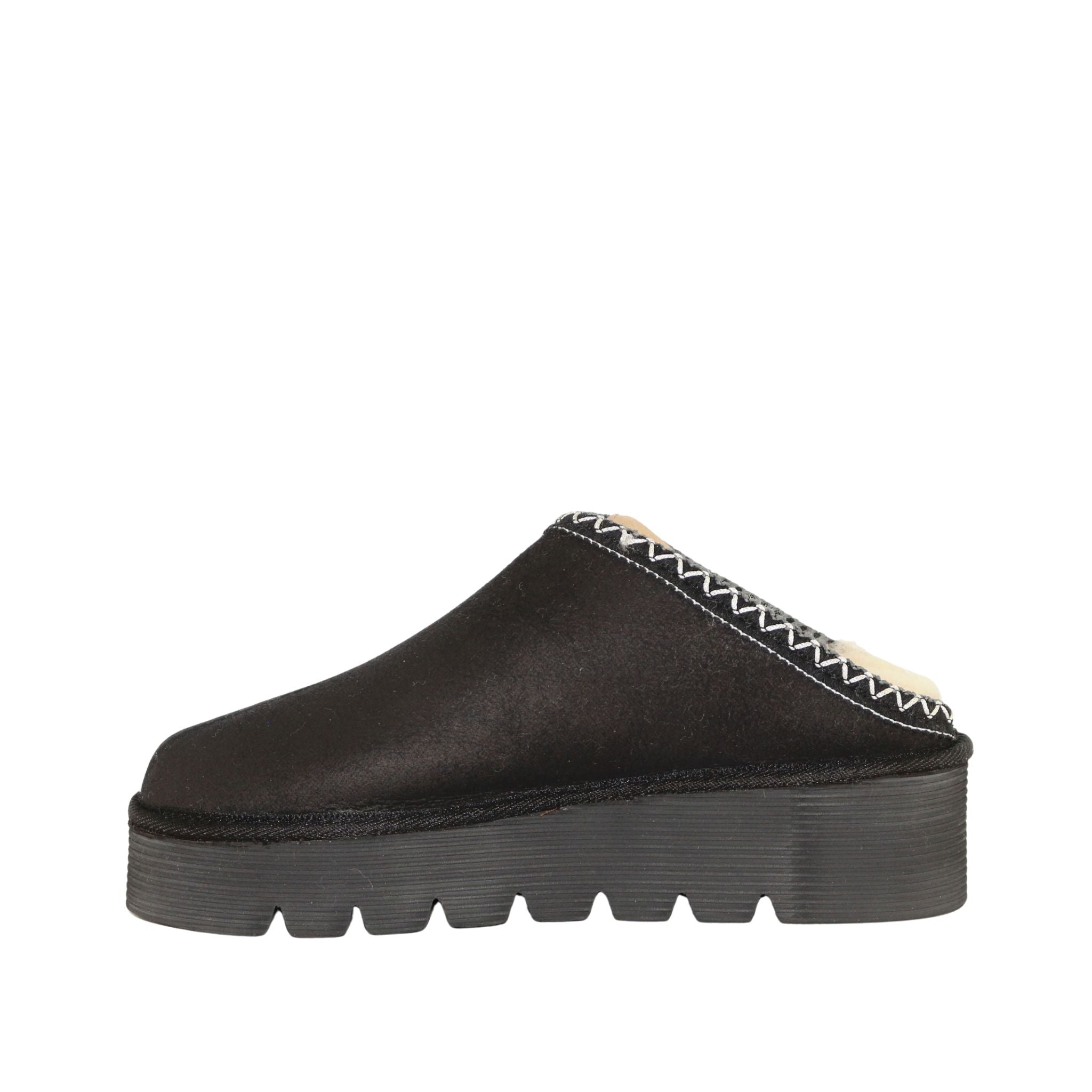 UGG Australia Platform Bobi Tazz Black Black Side Inner Womens Australian Made Sheepskin UGG Slipper