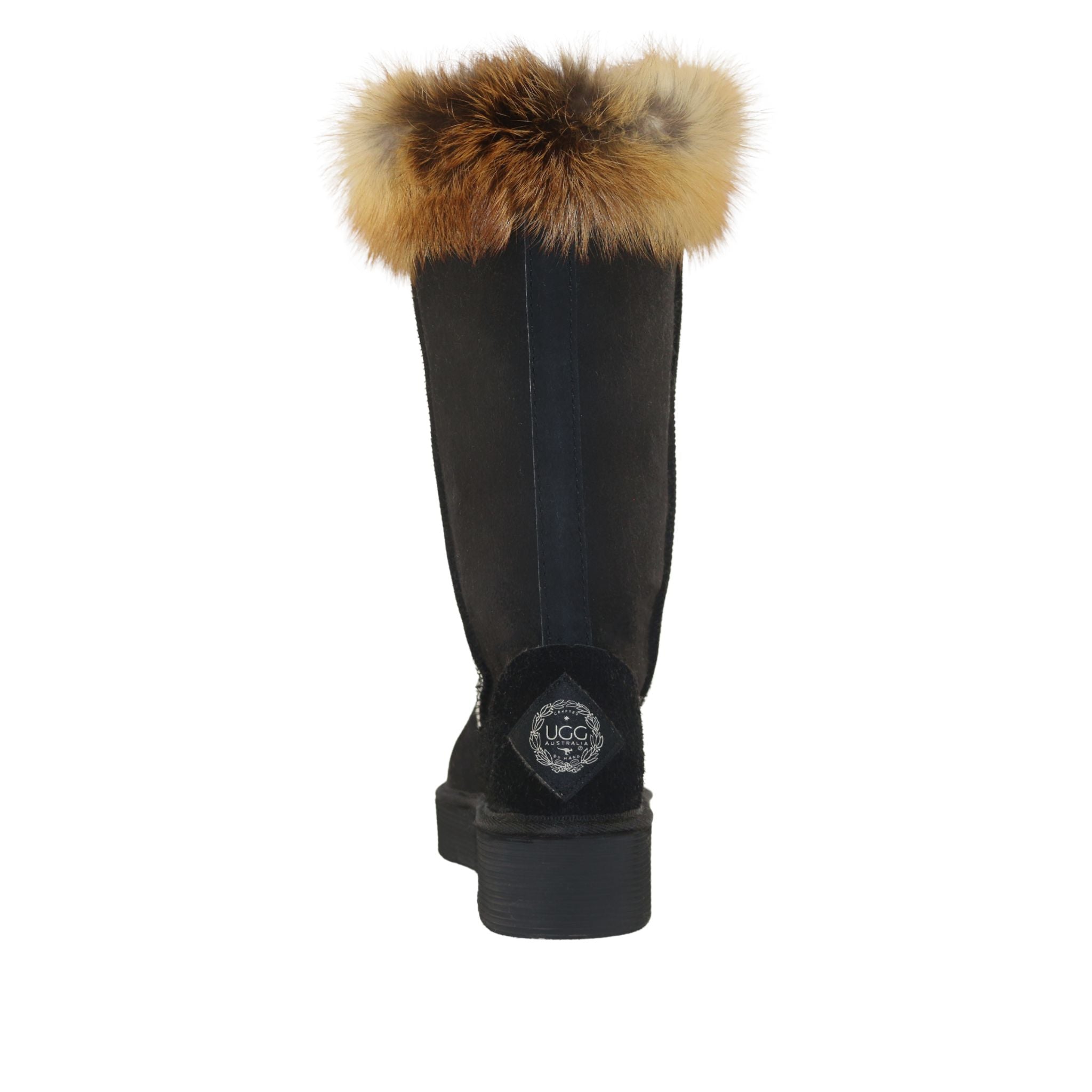UGG Australia Platform Fox Long Black Back Womens Australian Made Sheepskin UGG Boot