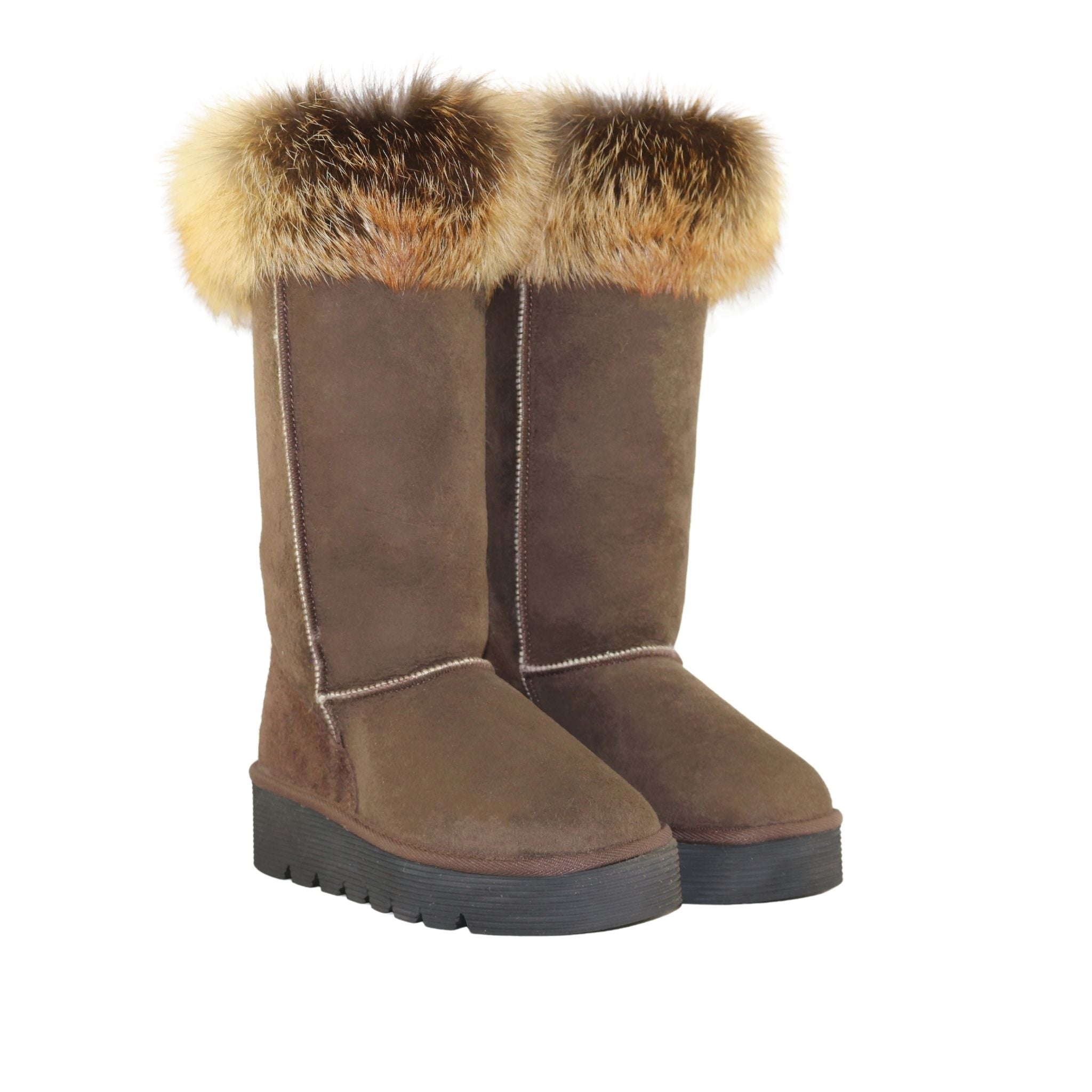 UGG Australia Platform Fox Long Chocolate | Womens Platform UGG Boots